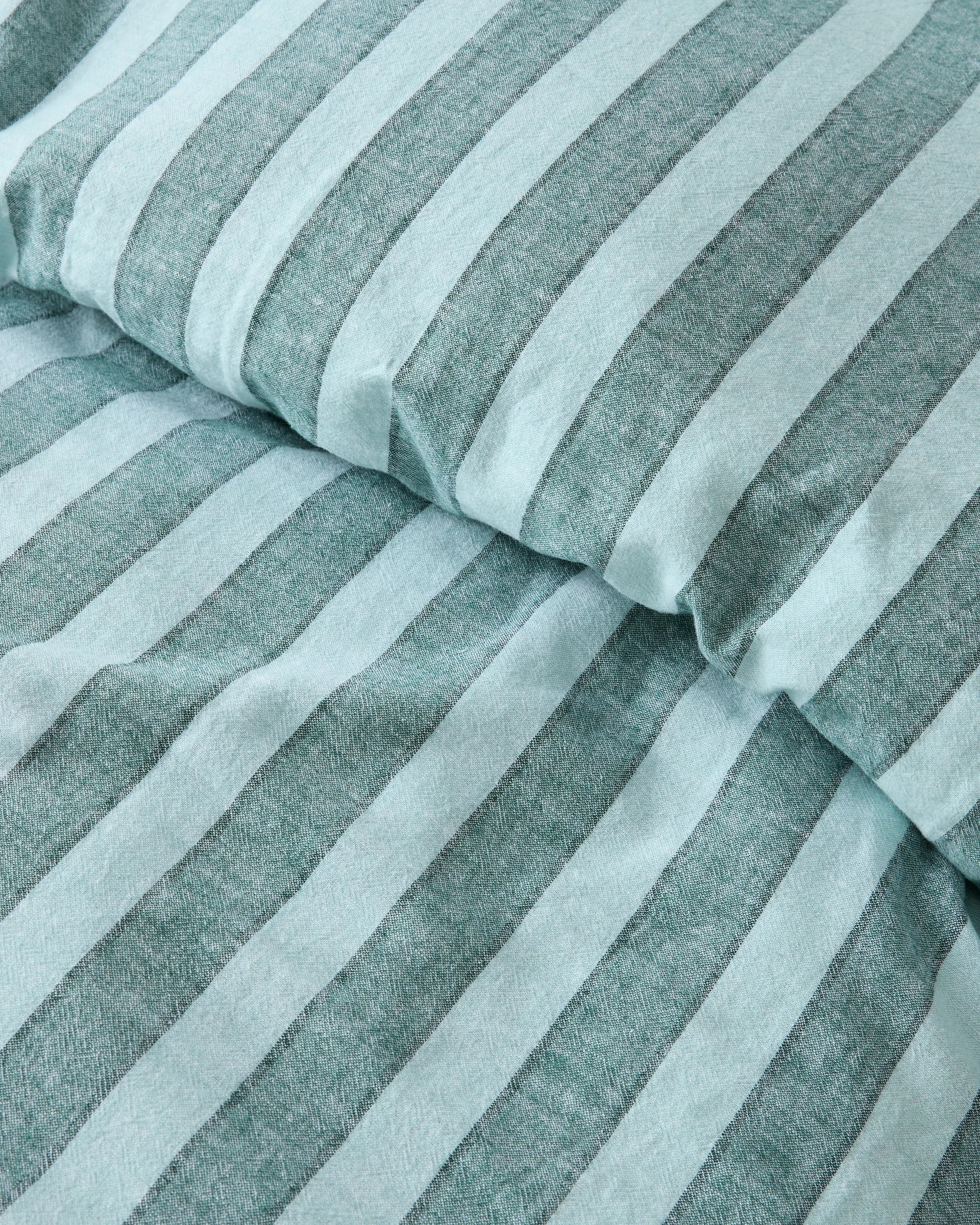 4 Target Reid Stripe Linen/Cotton Quilt Cover Set - Queen Bed - Green, 4 of 6