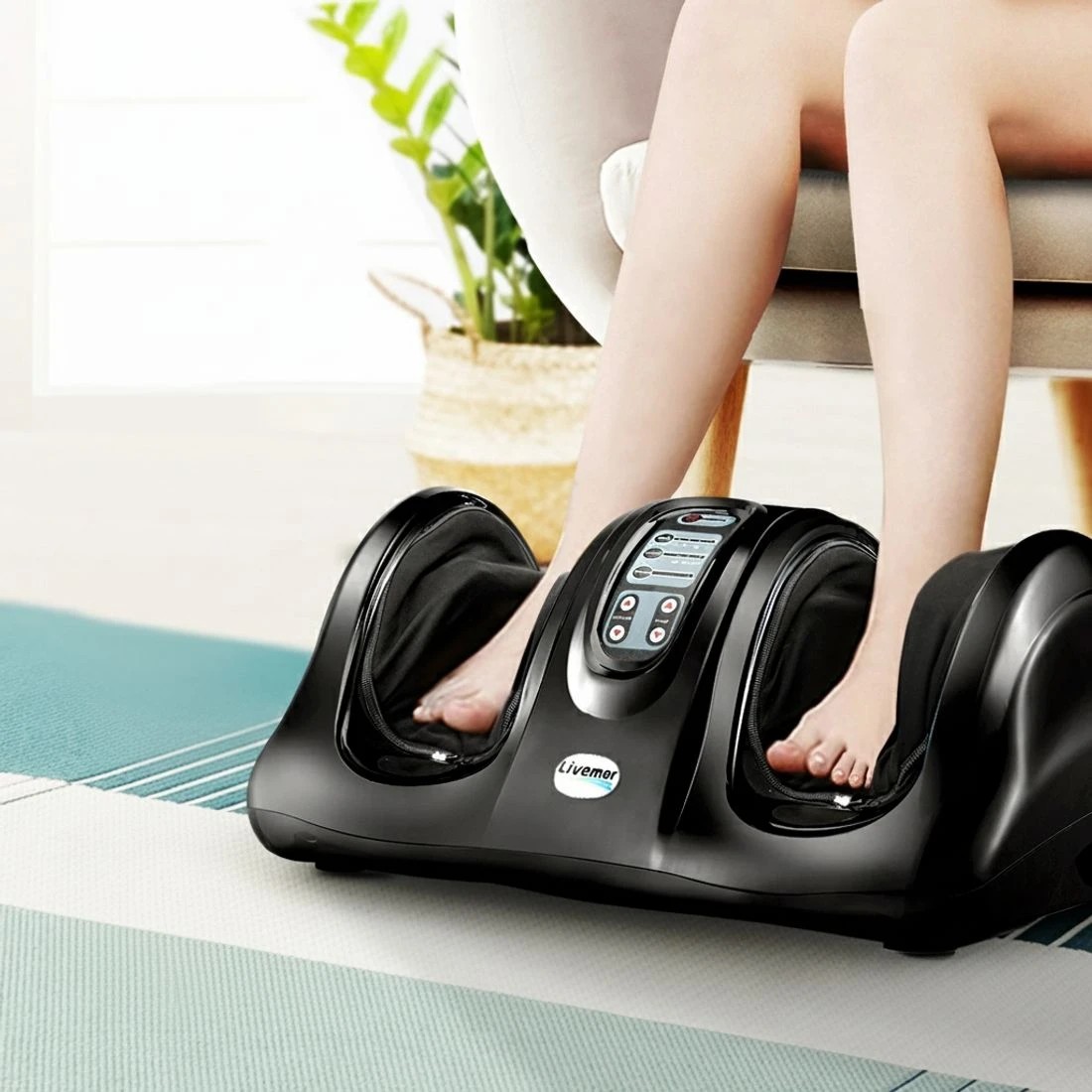 3 Livemor Foot Massager Shiatsu Massagers Electric Remote Roller Kneading - Black, 3 of 8