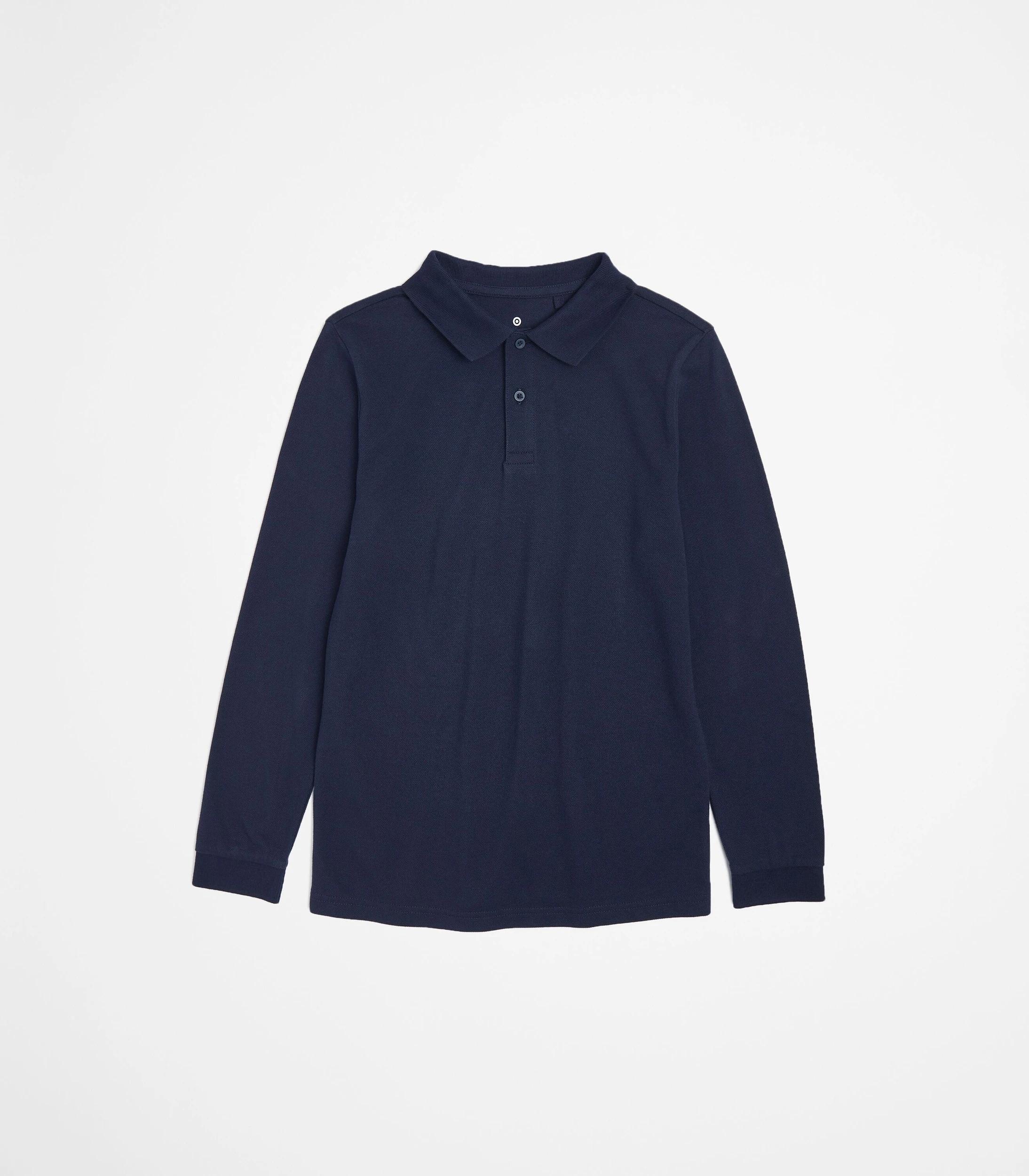 1 Target Kids Australian Cotton 2 Pack School Long Sleeve Polo Top NAVY, 1 of 6