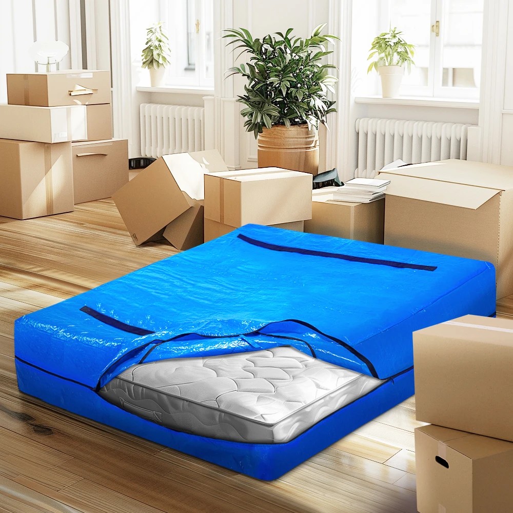 3 MOBI Mattress Bag Easy Moving Waterproof Protector Dust Cover Queen Size - Blue, 3 of 6