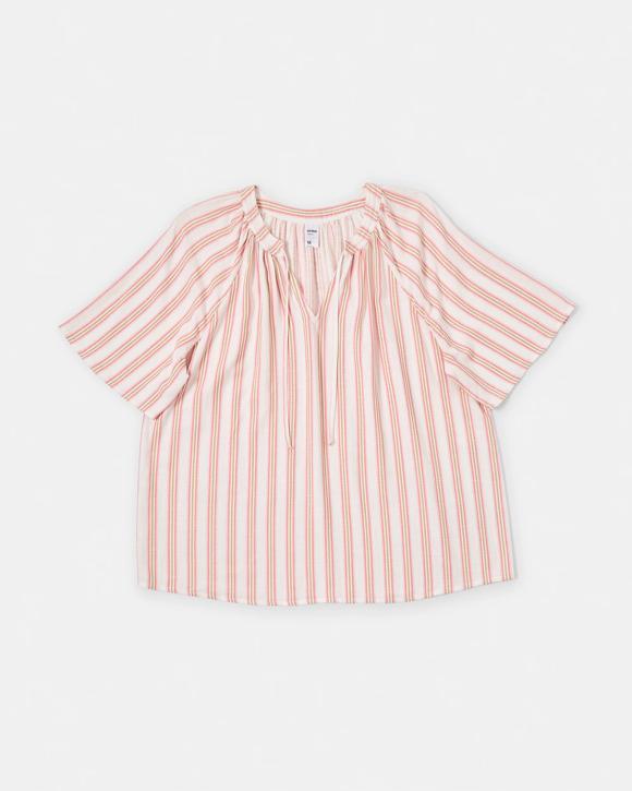 Curve Short Sleeve Relaxed Tie Front Top