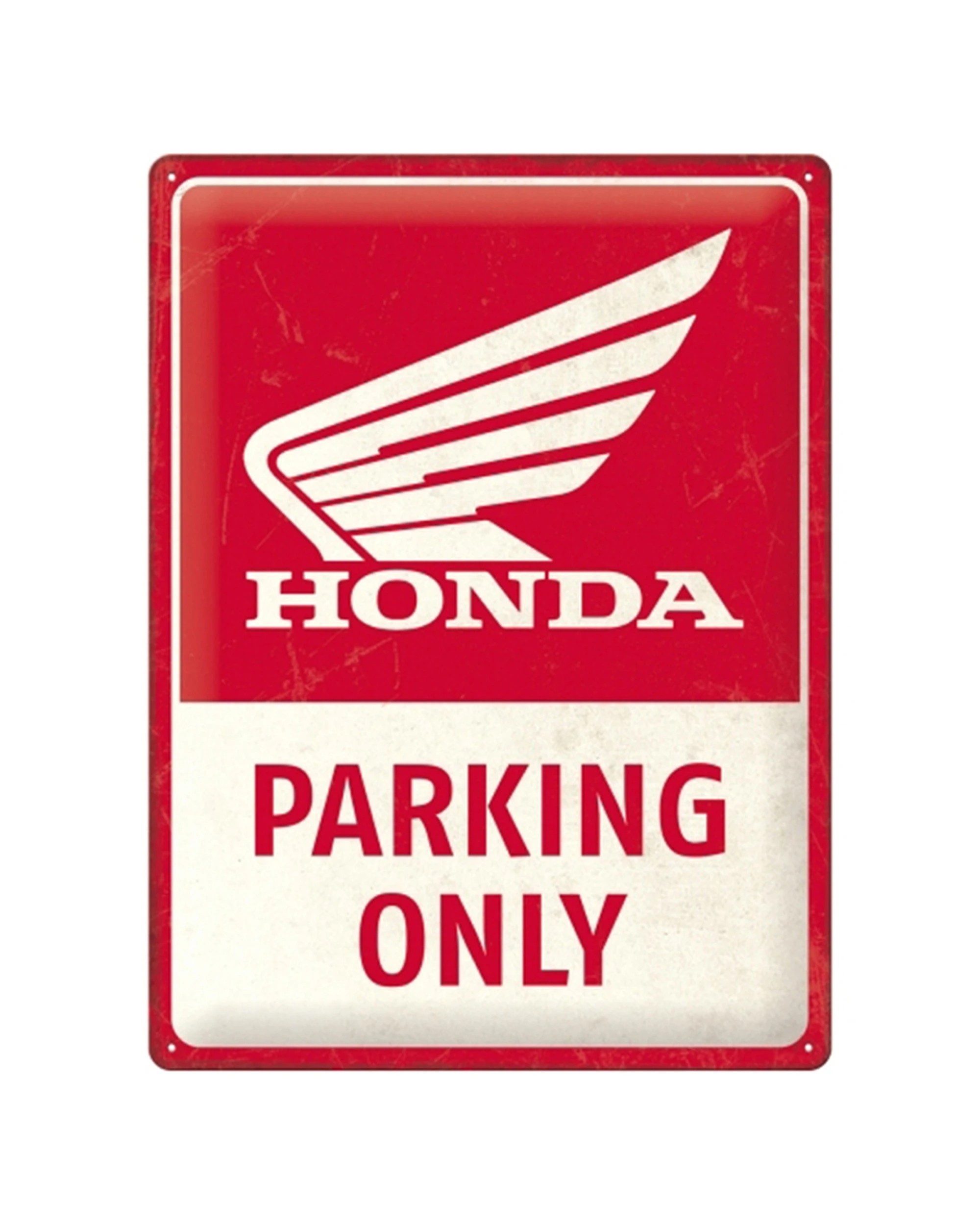 1 Nostalgic-Art Large 30x40cm Metal Wall Art Sign Plaque - Honda MC Parking Only - Red, 1 of 1