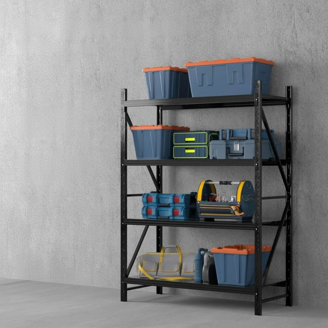 4 2Mx1.5M Giantz Garage Shelving Warehouse Rack - Black, 4 of 6