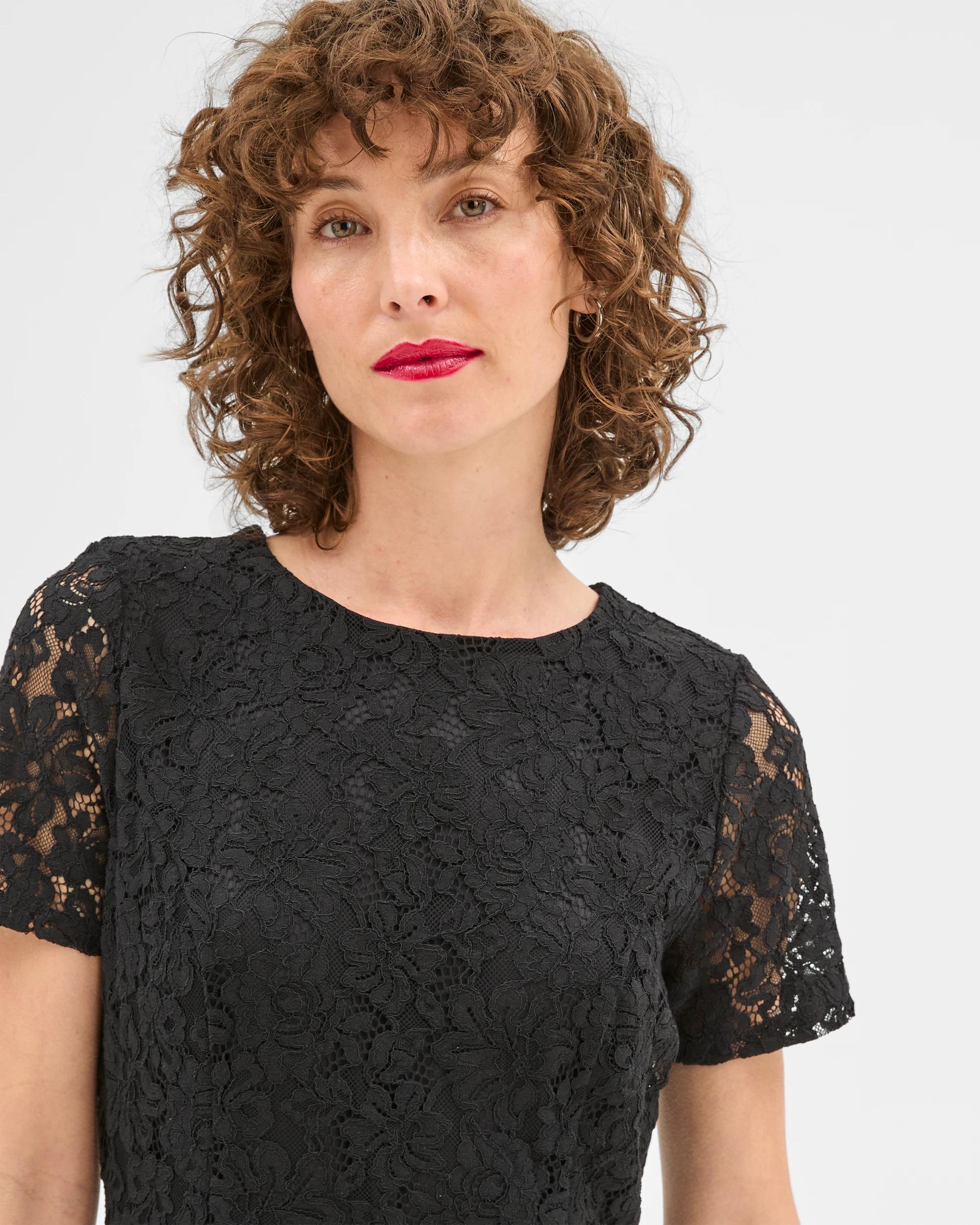 6 Lace Mini Dress - Preview BLACK, 6 of 6