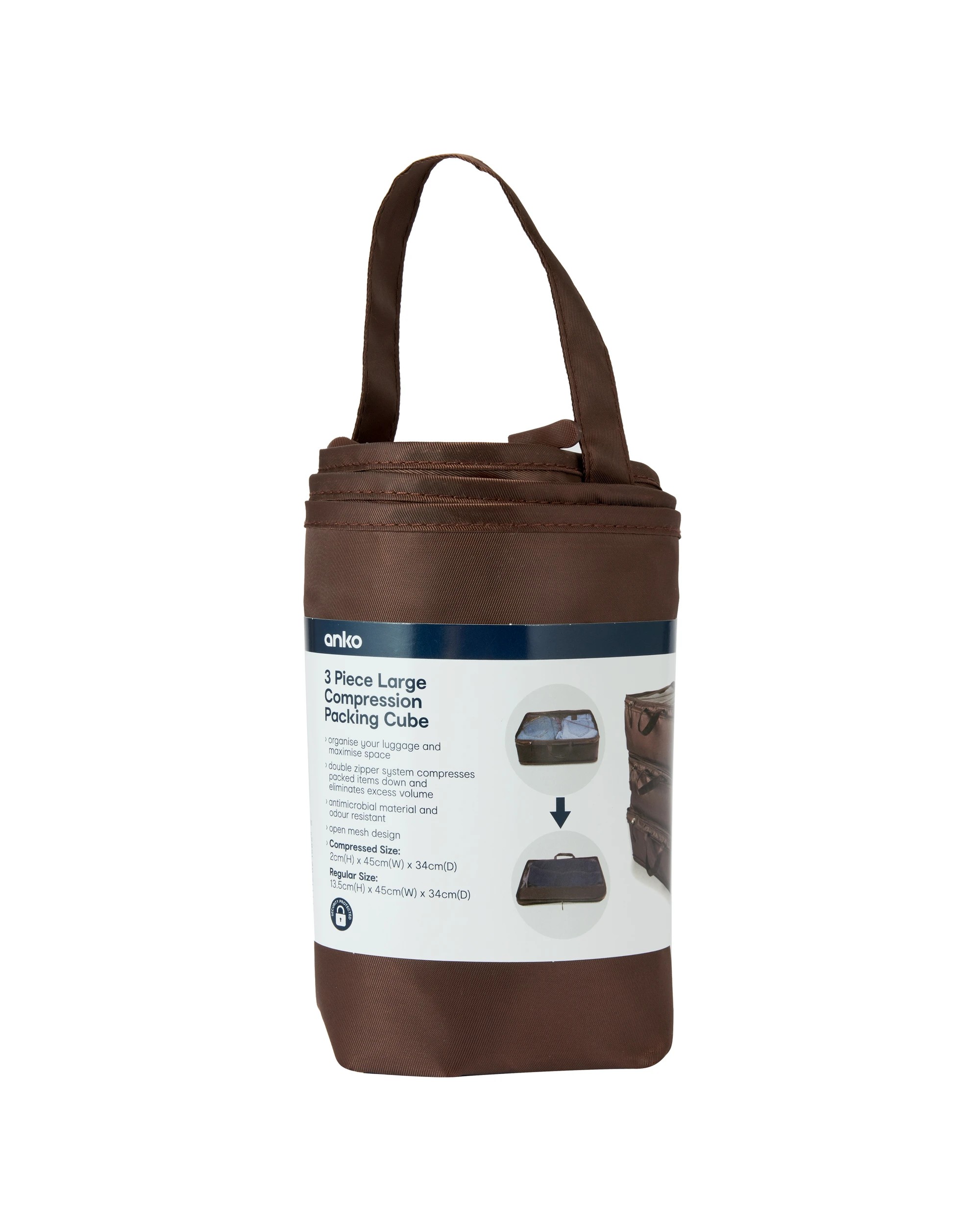 10 3 Piece Large Compression Packing Cube - Chocolate, 10 of 10