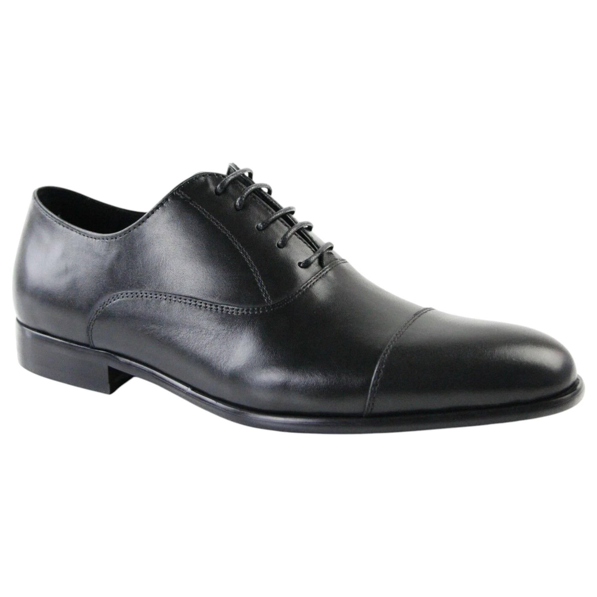 1 Zasel Danny Leather Lace Up Dress Casual Work Everyday Mens Shoes Black, 1 of 4