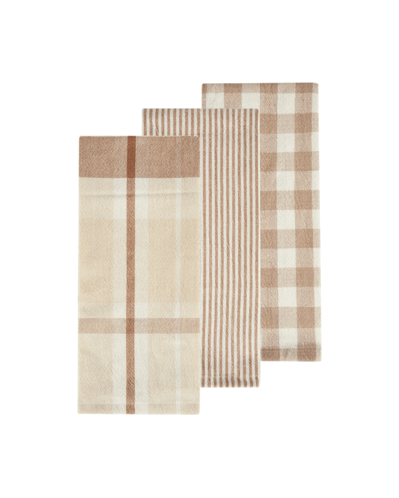 3 Pack Sand Patterned Tea Towels