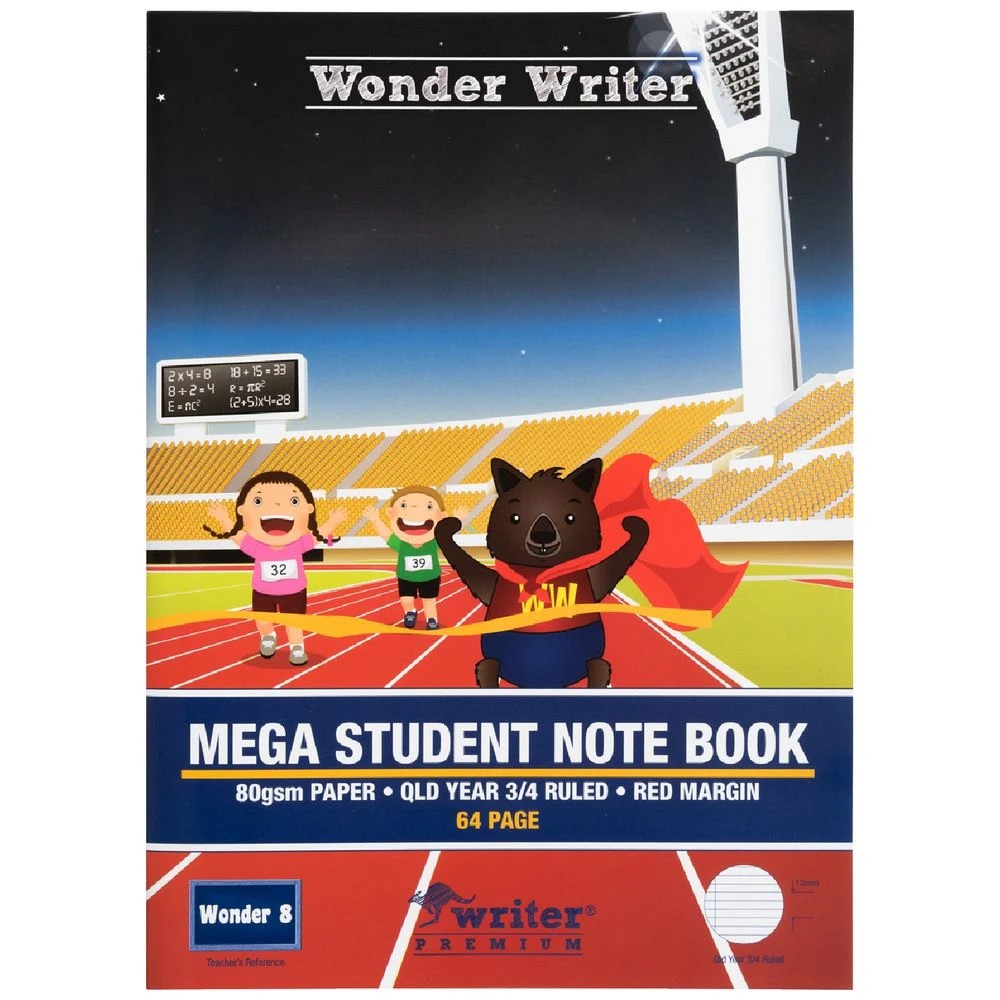 1 Writer 330x240mm 80gsm Student Notebook Year 3/4 QLD 64 Page, 1 of 3