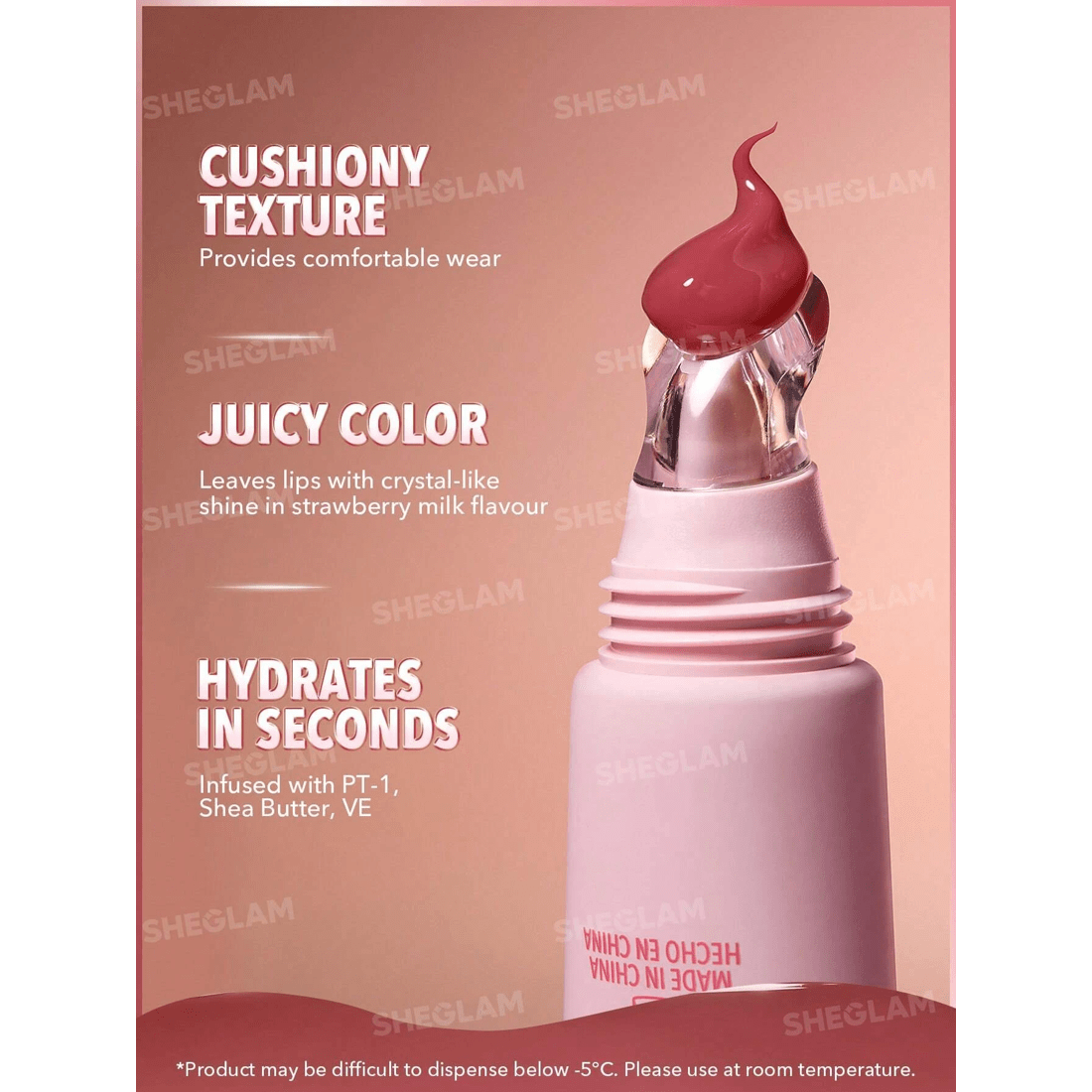 3 SHEGLAM Crystal Glaze Moisturizing Lip Care - Strawberry Milk, 3 of 6