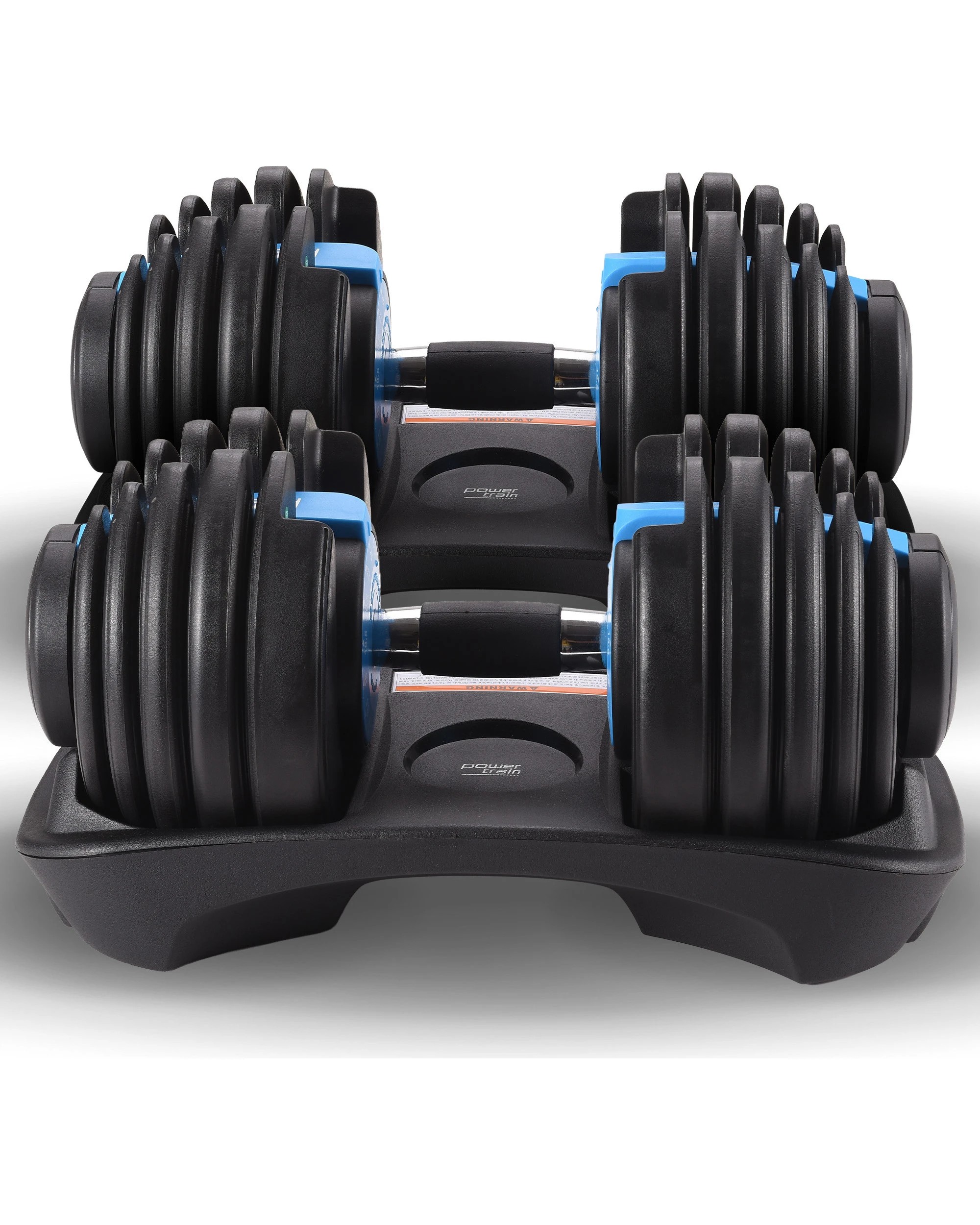 5 Powertrain 48kg Adjustable Dumbbells Set Home Gym Exercise Free Weights Stand - Blue, 5 of 8