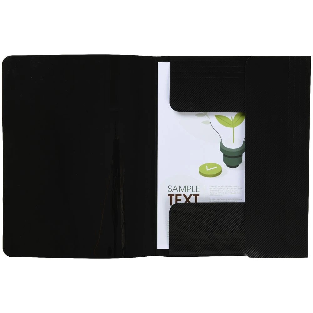 2 J.Burrows A4 Elastic Document Wallet Black, 2 of 3