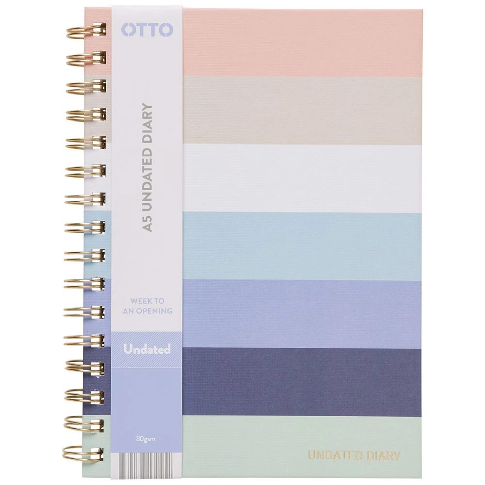 2 Otto A5 Week to View Undated Diary Stripe, 2 of 6