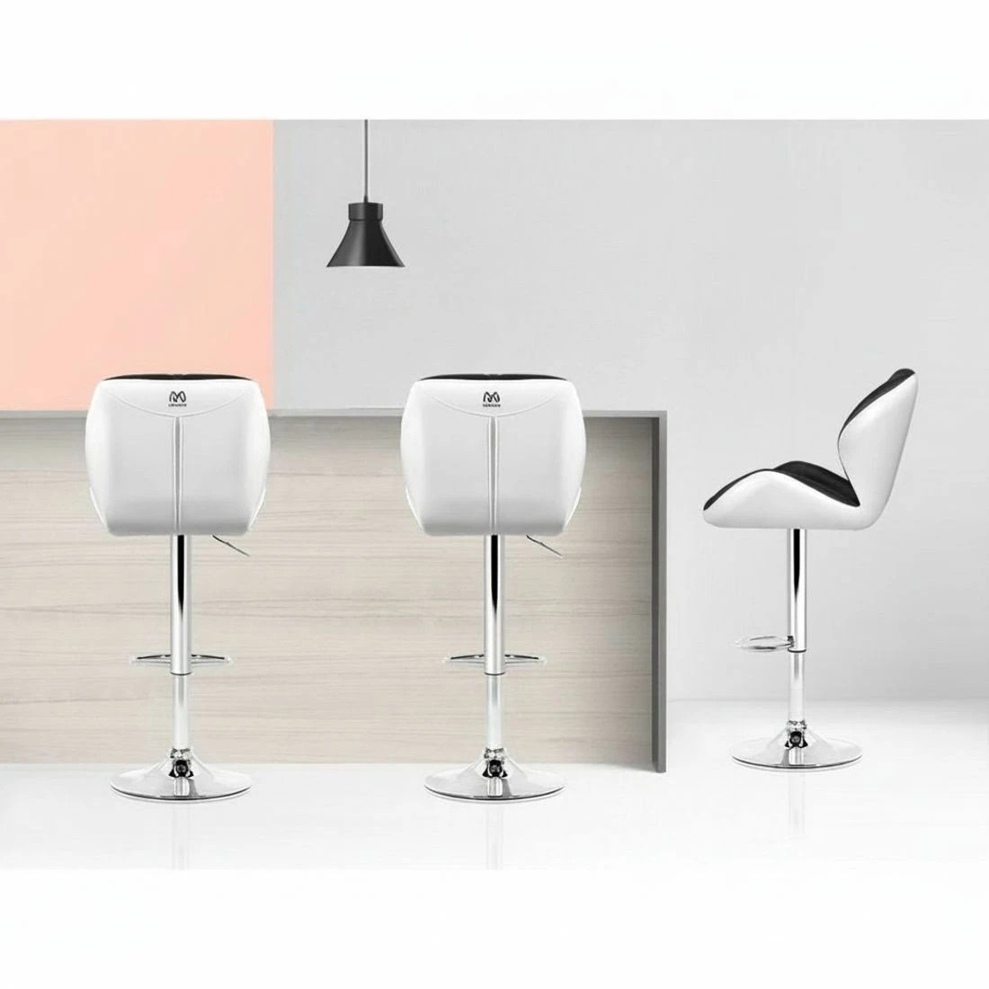 6 Artiss 2x Bar Stools Gas Lift Padded Leather  & - Multi, 6 of 8