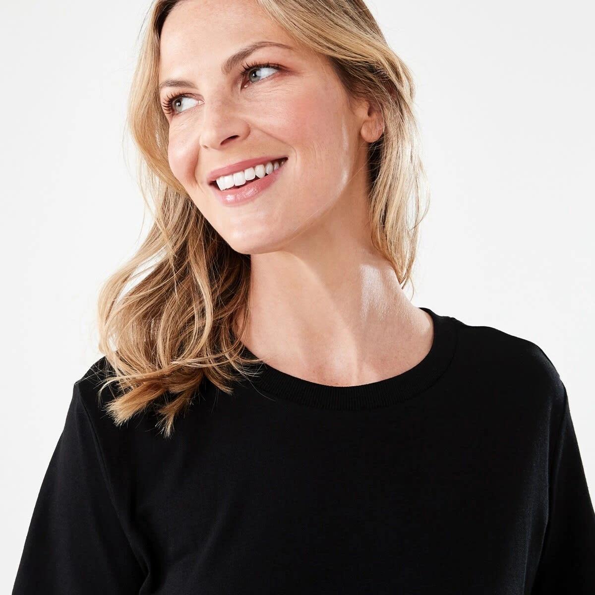 4 Short Sleeve Cotton Modal T-shirt BLACK, 4 of 6