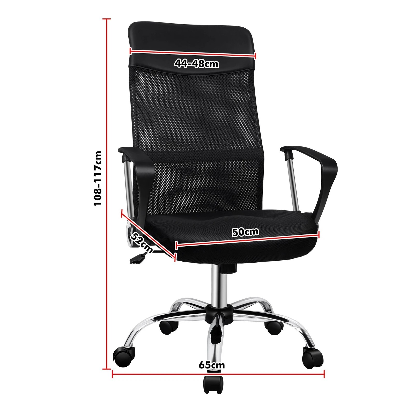 7 Alfordson Mesh Office Chair Executive Fabric Seat Gaming Racing Tilt Computer - Black, 7 of 10