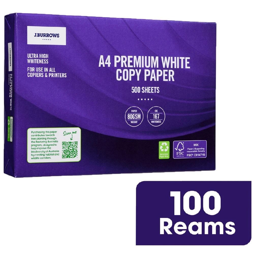 1 J.Burrows 80gsm Premium A4 Copy Paper 100 Ream Pallet, 1 of 3
