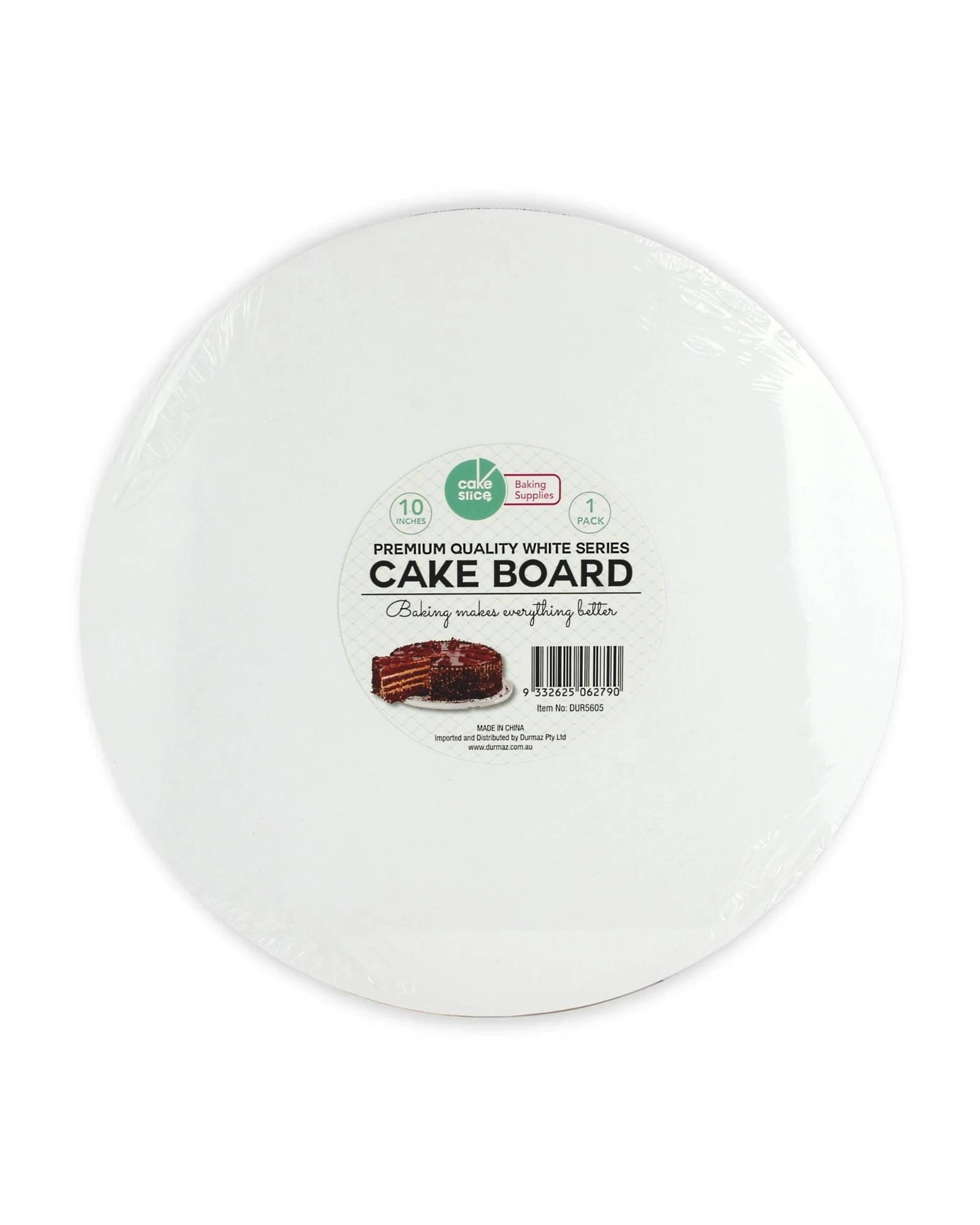 1 Durmaz Round Cake Board 25cm - White, 1 of 2