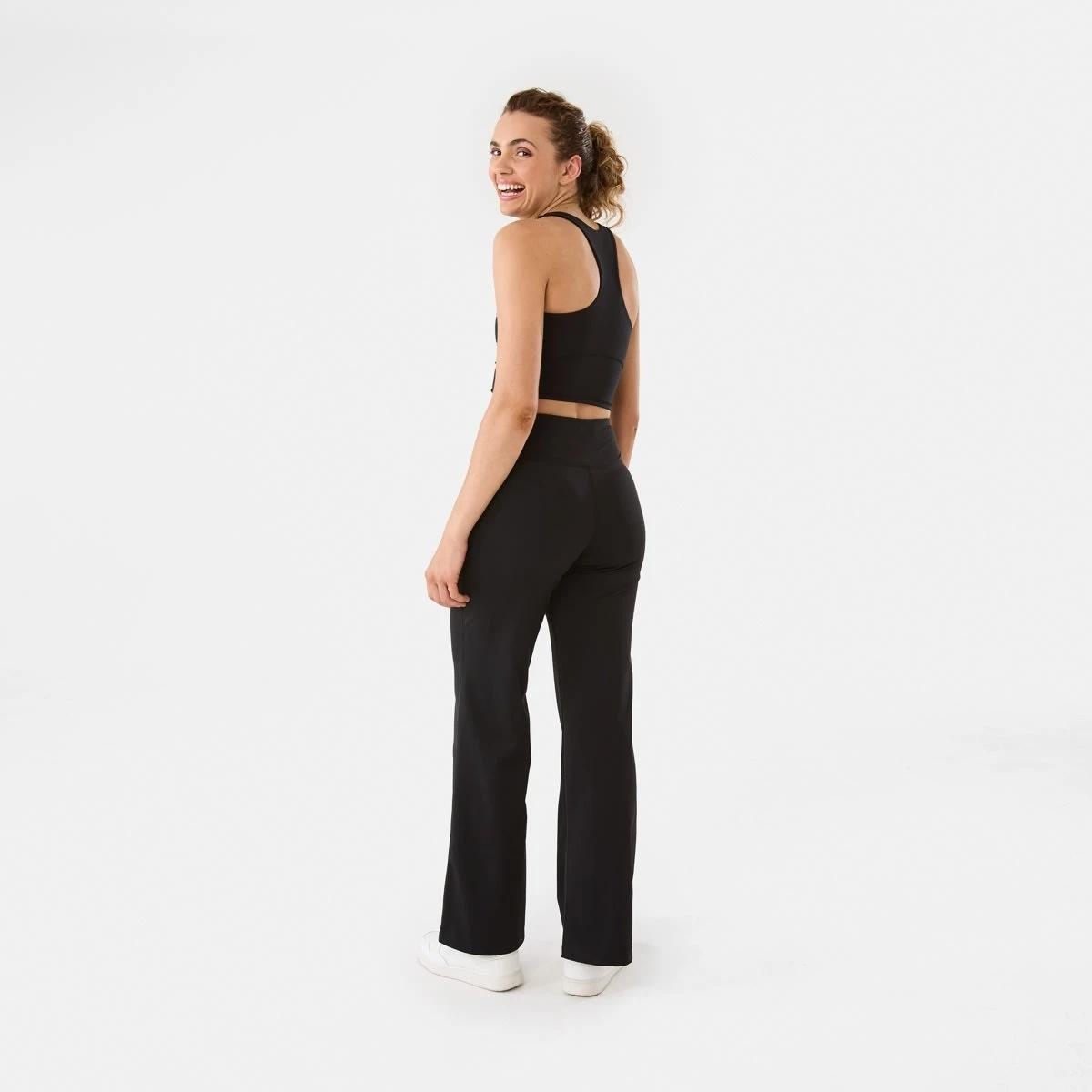 4 Active Womens Wide Leg Leggings BLACK, 4 of 5