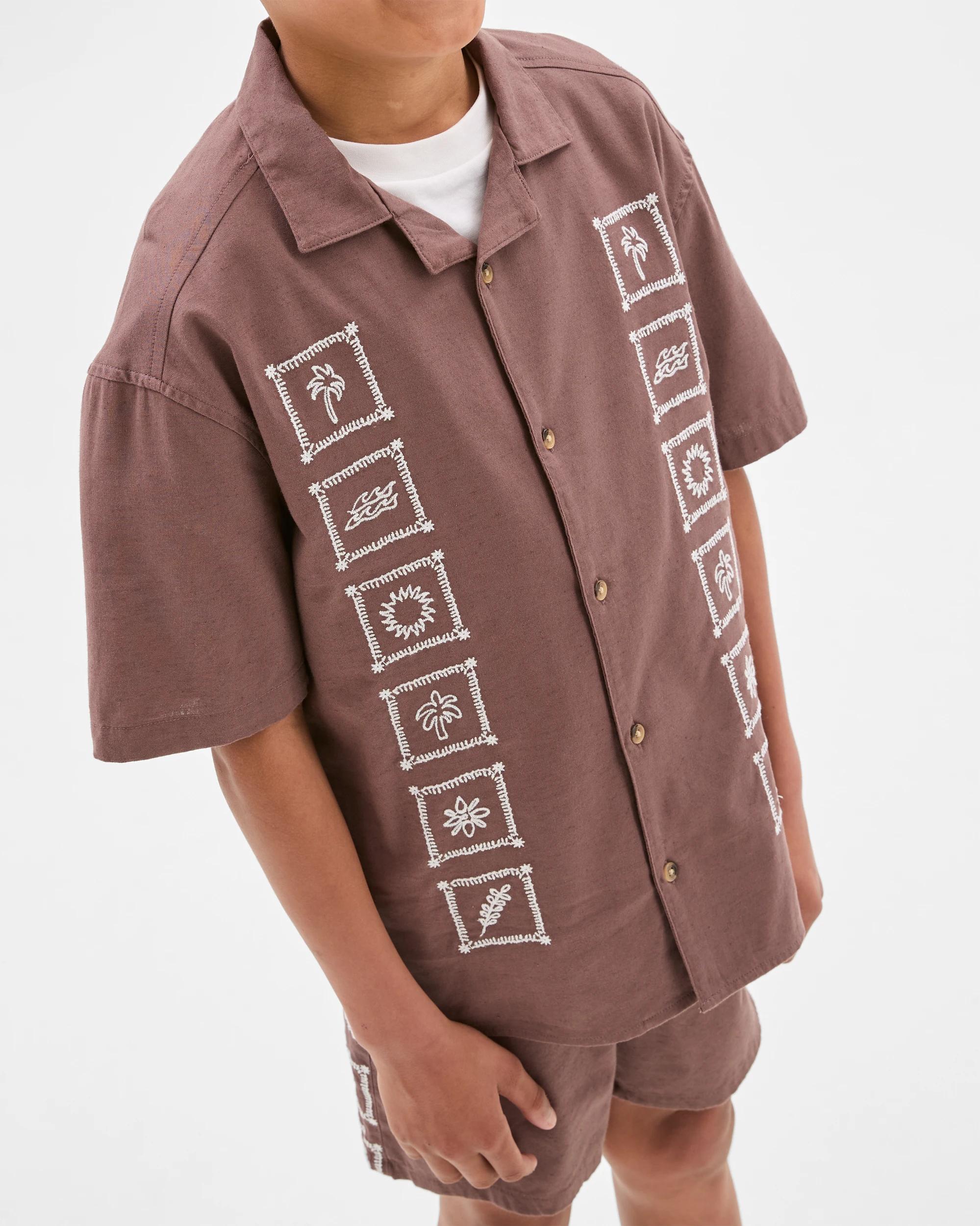 4 Target Embroidery Shirt BROWN, 4 of 6