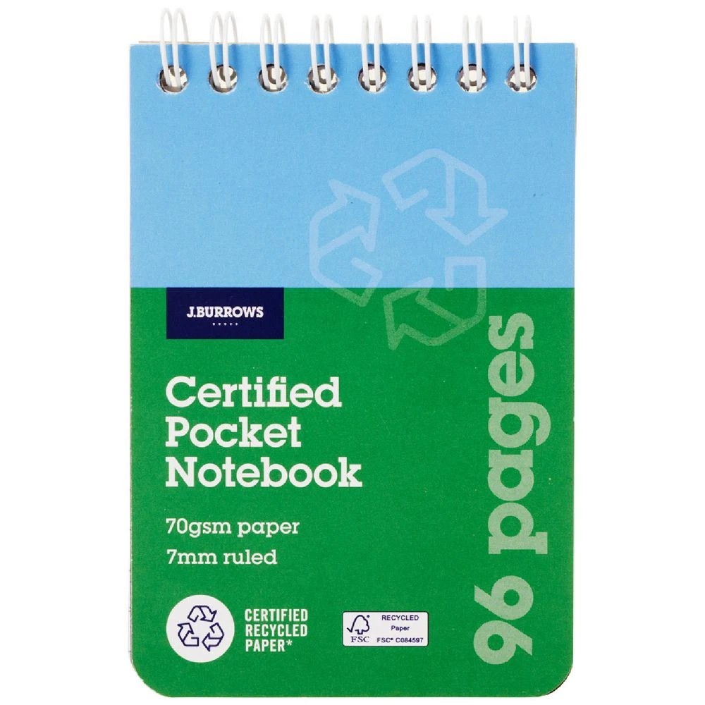 1 J.Burrows 77x112mm Pocket Top Bound Notebook 96 Page, 1 of 3