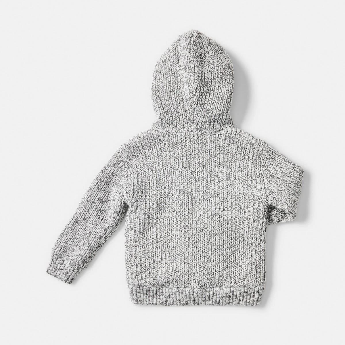 8 Sherpa Knit Hoodie Wht Twist, 8 of 8