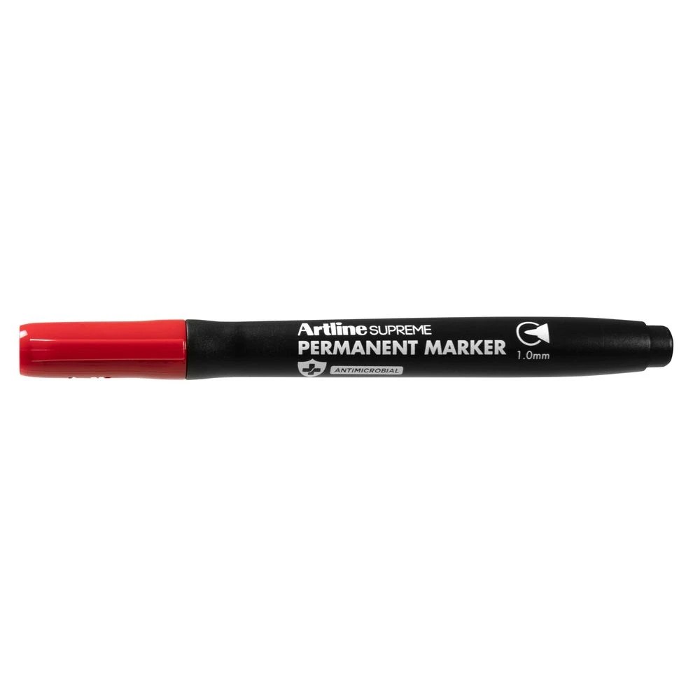 2 Artline Supreme Permanent Marker 1.0mm Red, 2 of 3