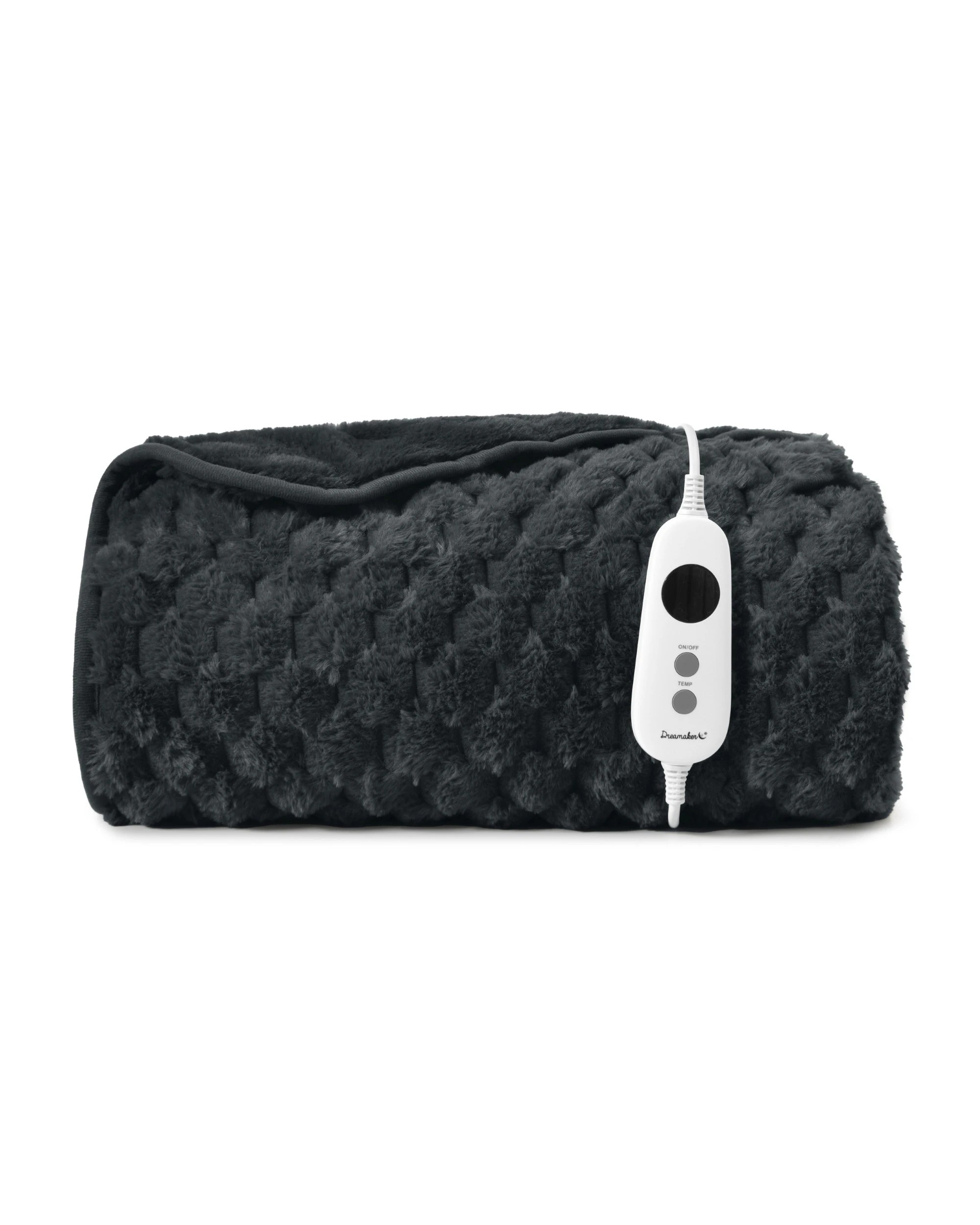 2 Dreamaker Emmett Textured Faux Fur Heated Throw 130x160cm - Charcoal, 2 of 9