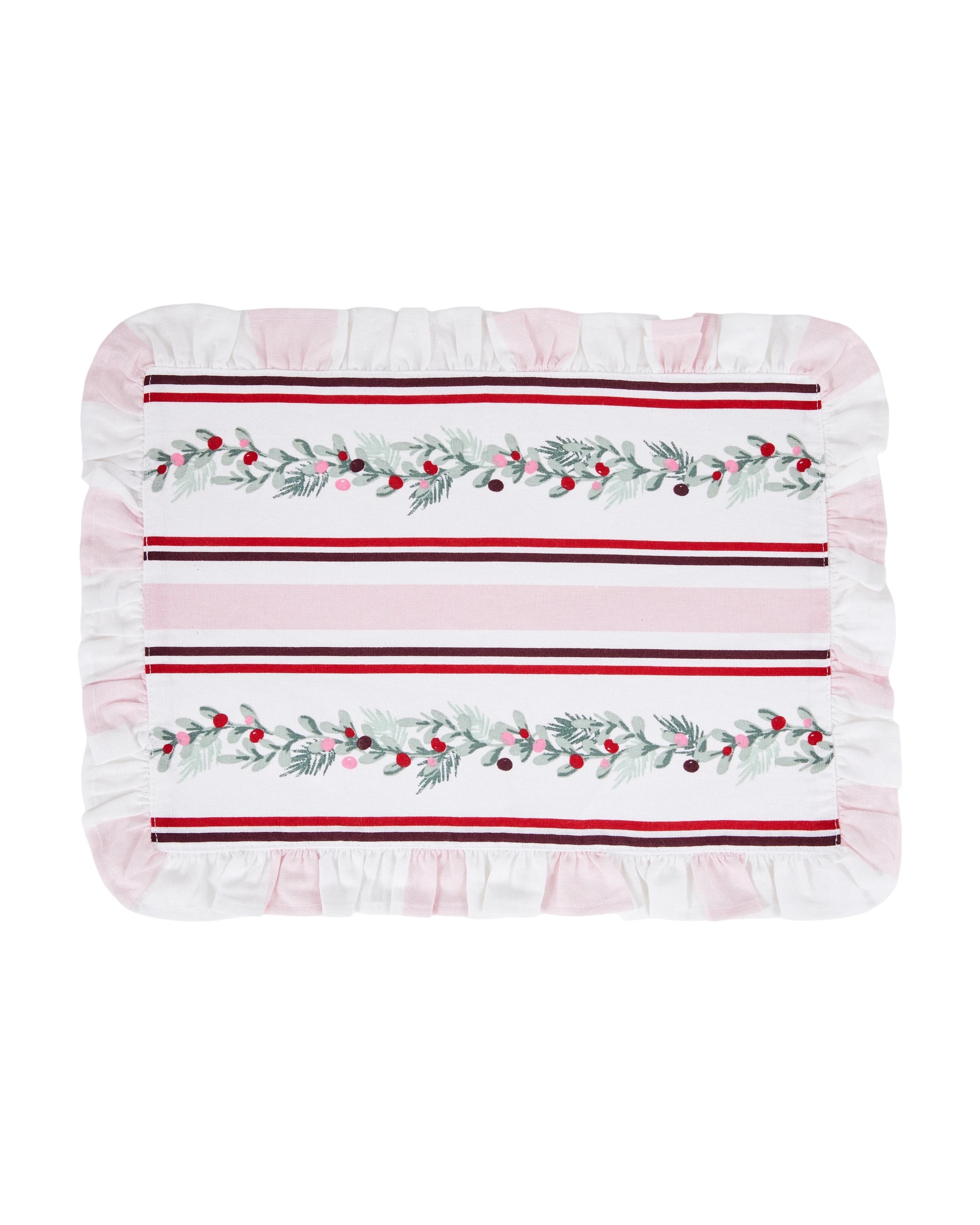 1 Holly Stripe Ruffle Placemat, 1 of 3