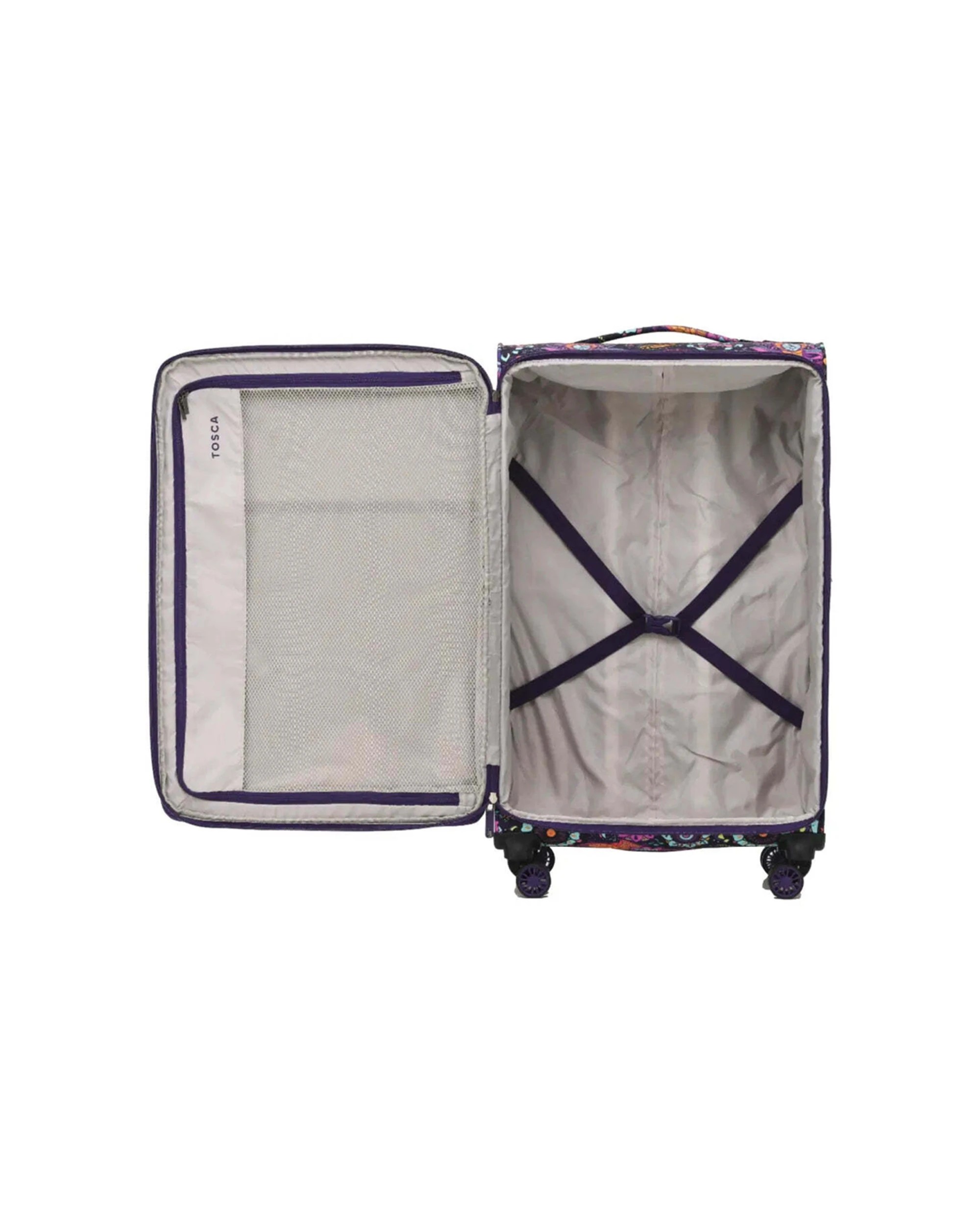 6 Tosca 3Pc So-Lite 2-Wheel Suitcase Travelling Luggage Trolley Set - Pattern, 6 of 9
