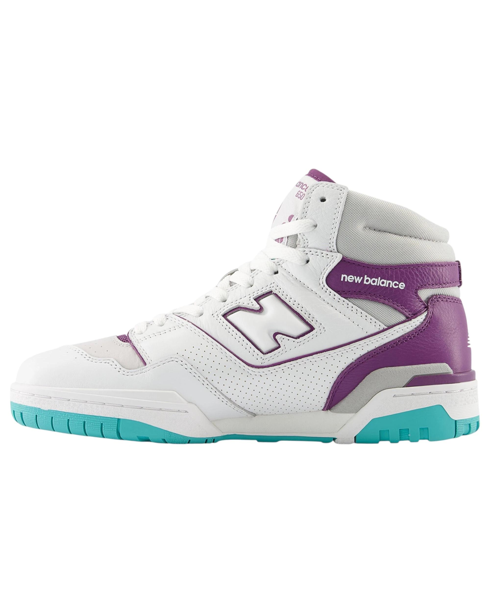 2 New Balance Mens 650 High Top White/ Purple Athletic Shoes WHITE/PURPLE, 2 of 5