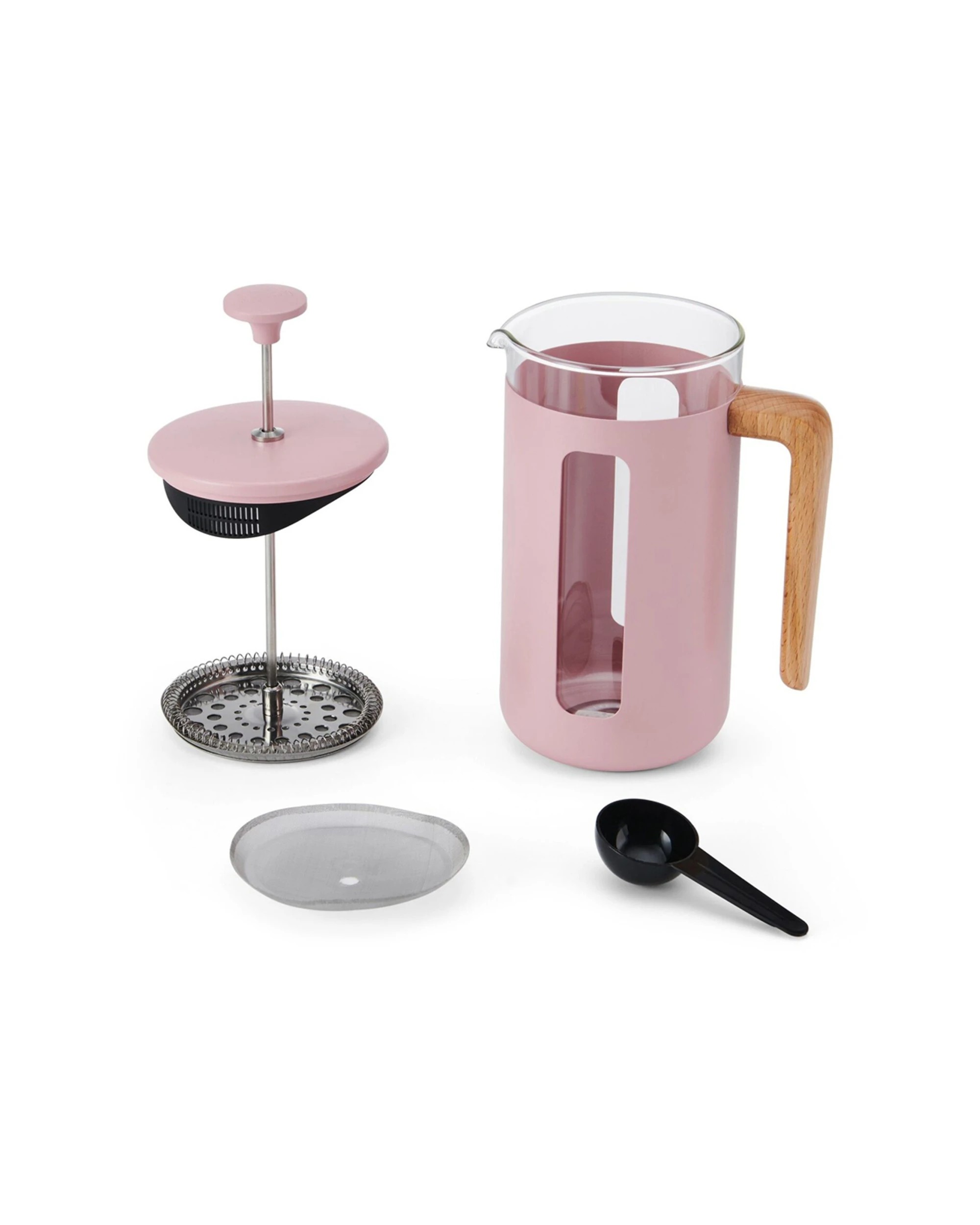 2 La Cafetiere Pisa 8-Cup 1L Stainless Steel Glass Coffee French Press - Pink, 2 of 8