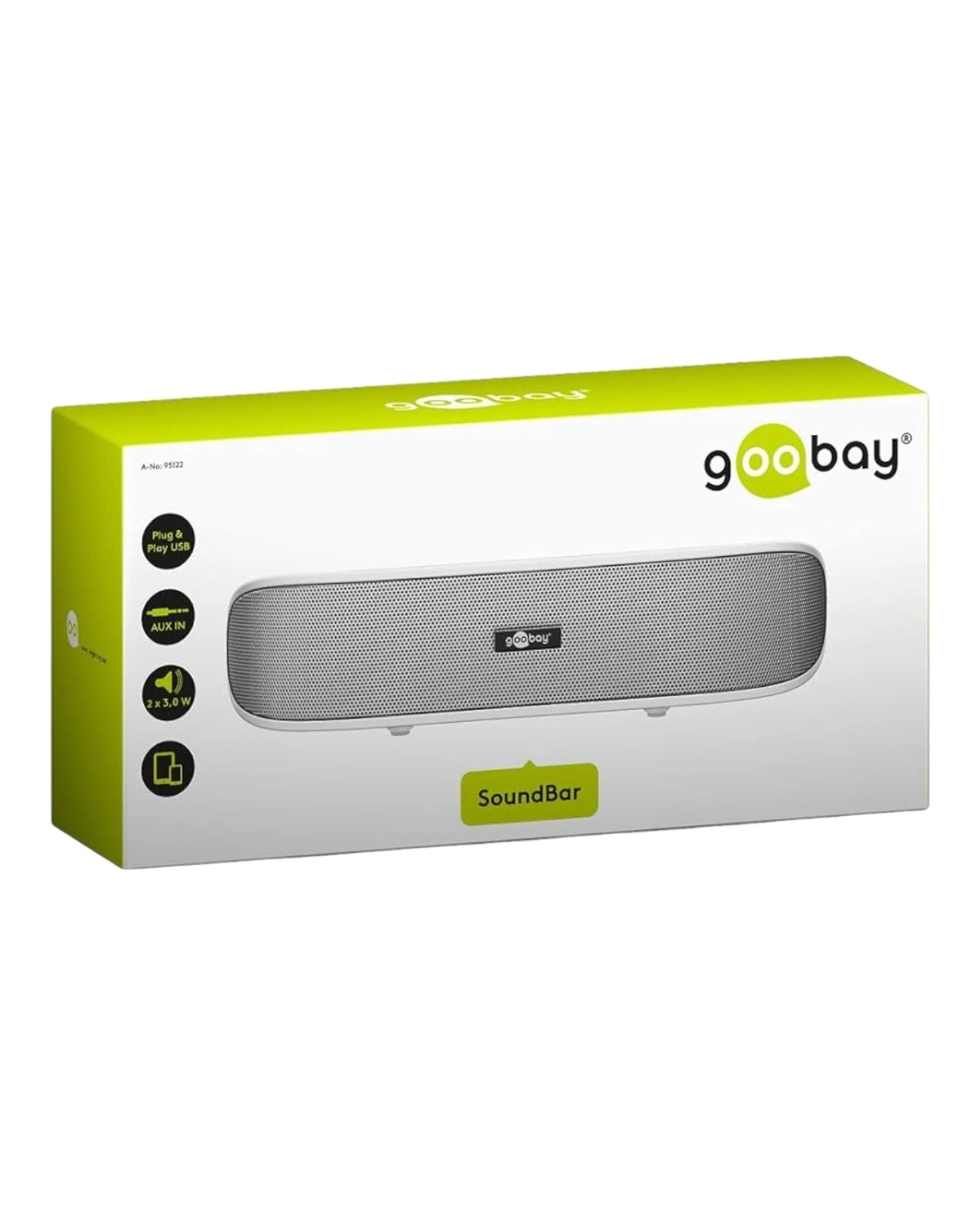 1 Goobay Soundbar Speaker - White, 1 of 4