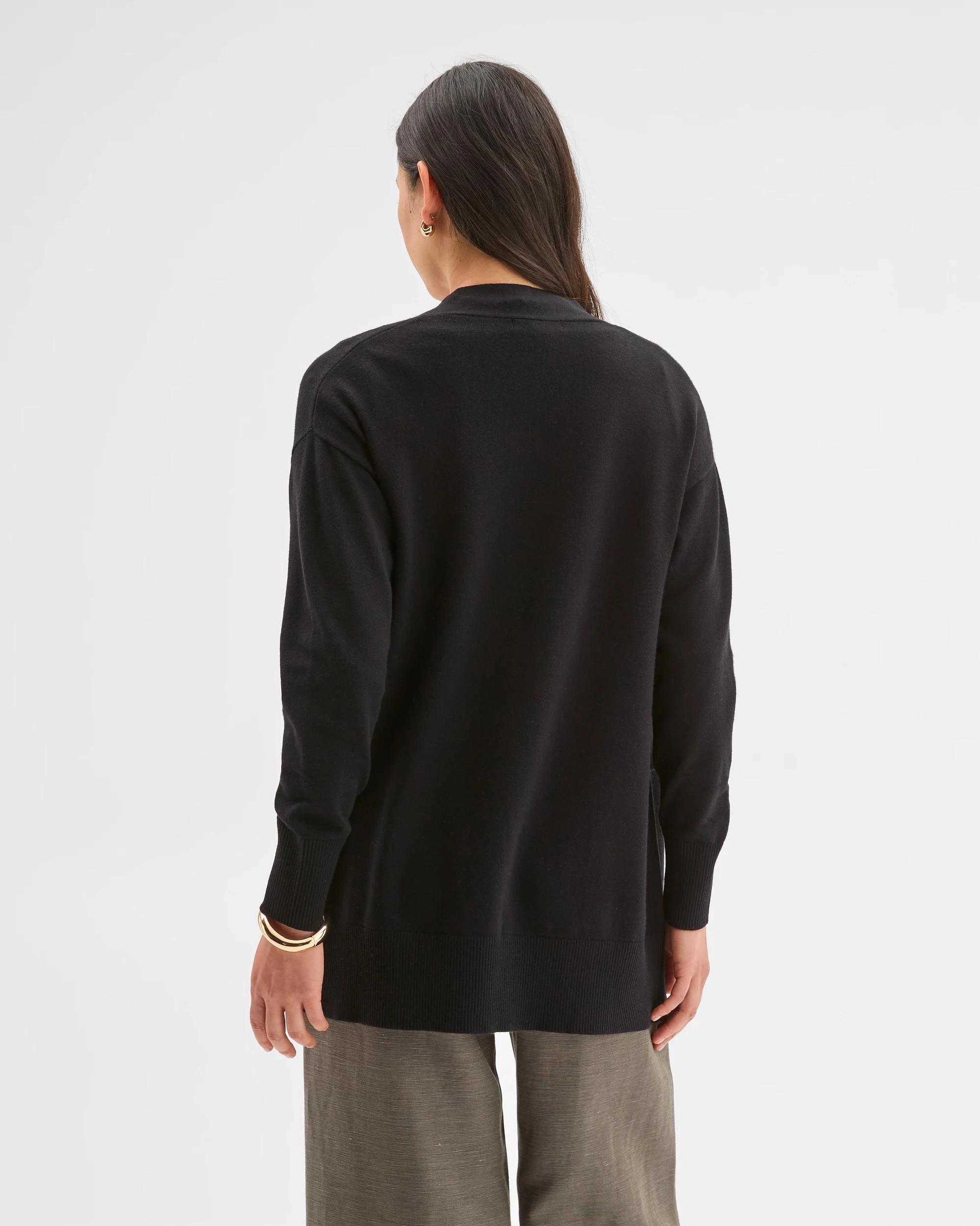 7 Preview Long Sleeve Edge To Edge Cardigan BLACK, 7 of 8