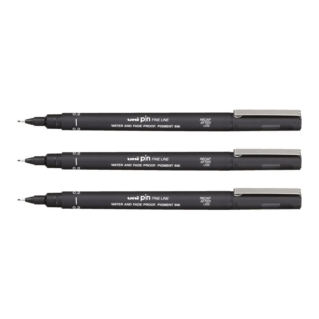 2 Uni Pin Fineliners 0.2mm Black 3 Pack, 2 of 2