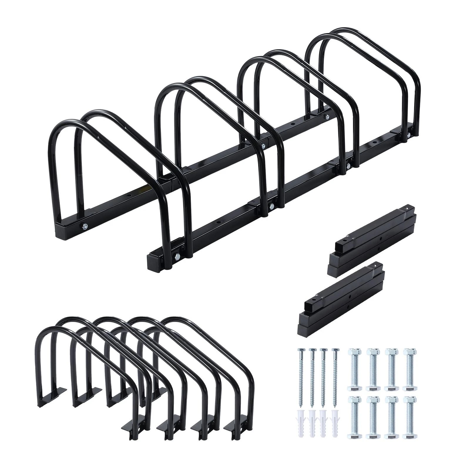 Ausway 4 Bike Floor Stand Rack for Garage Outdoor Steel Bicycle Parking ...
