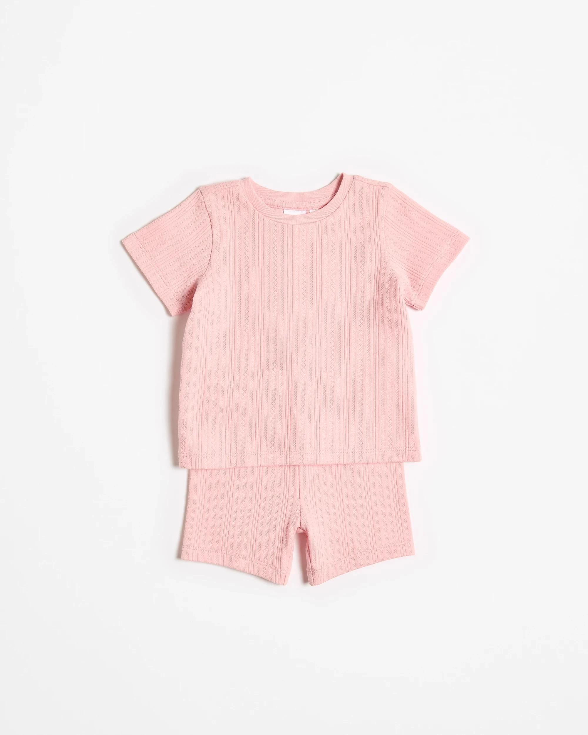 3 Target Baby Baby Organic Cotton Pointelle Rib Pyjama Set - 2 Pack STRAWBERRY PINK, 3 of 5