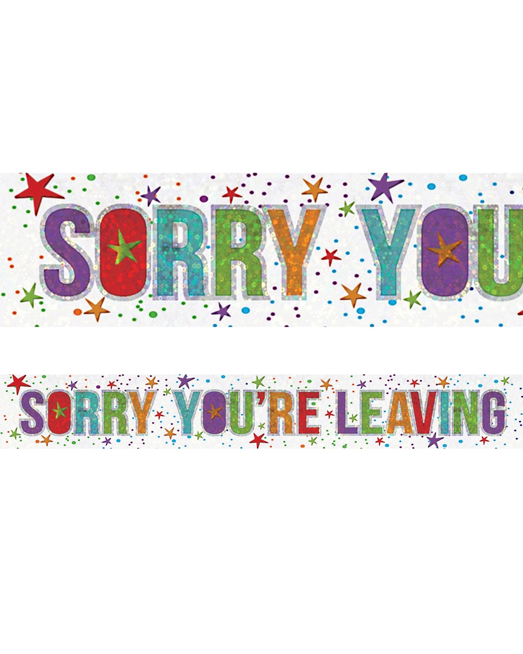 1 Amscan Inc. Holographic Sorry You're Leaving Banner - Multi, 1 of 1
