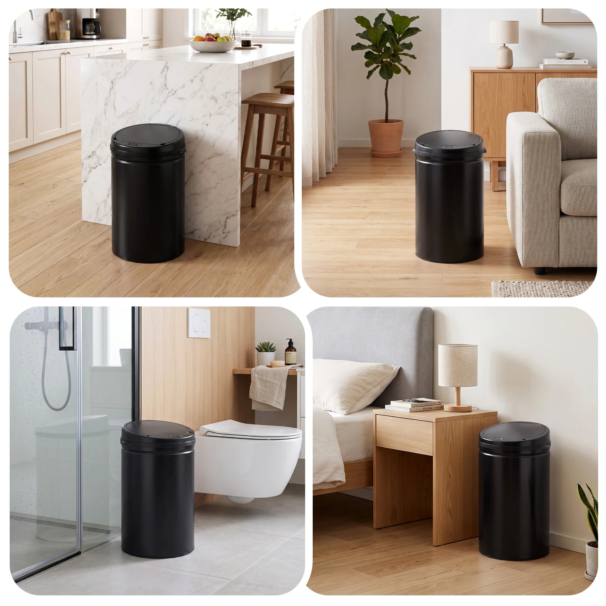 8 Devanti 30L Sensor Bin Automatic Touchless Trash Can Garbage Rubbish - Black, 8 of 9