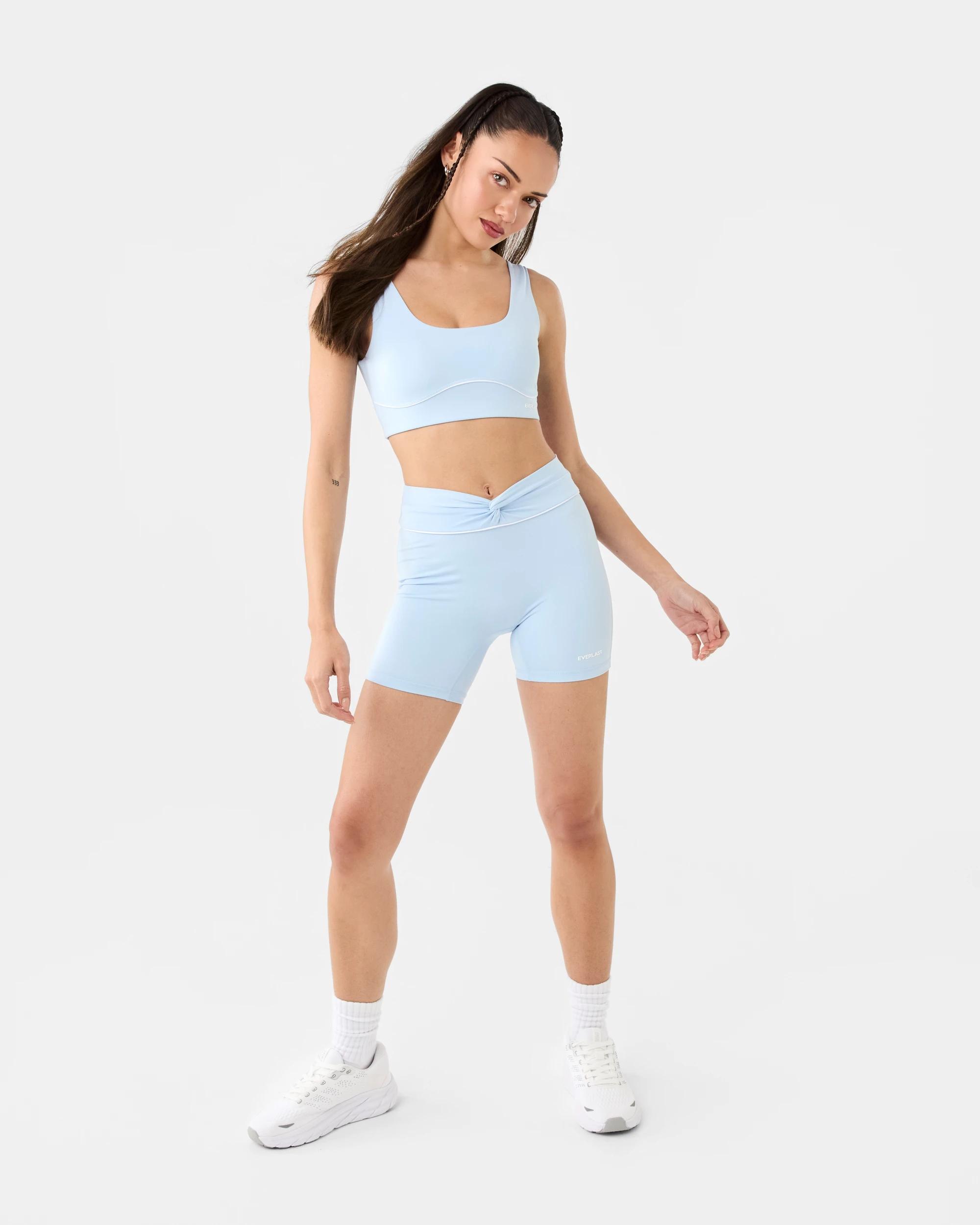 2 Everlast Womens Piped Sports Bra Powder Blu, 2 of 8