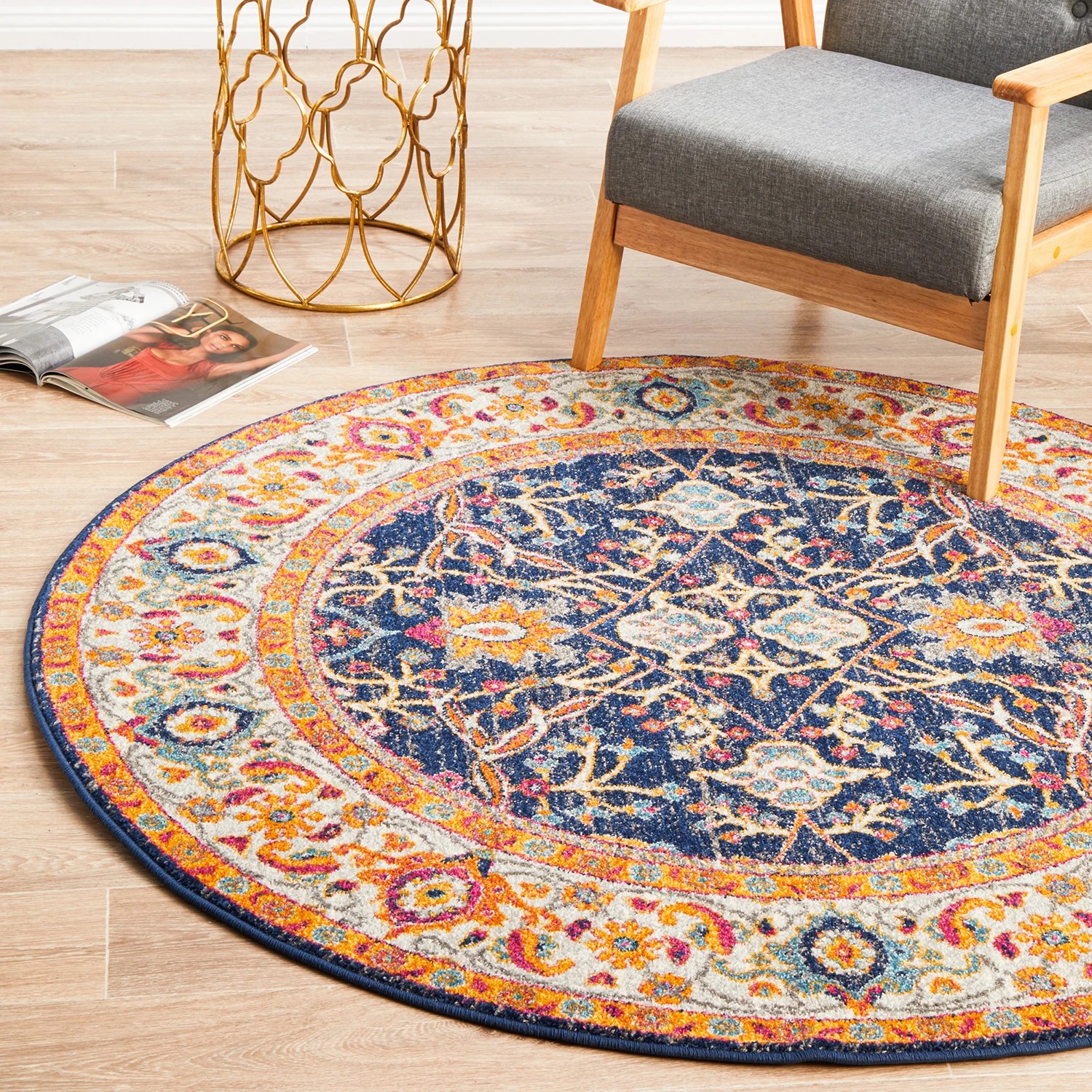4 Common Ground Rugs Encore 262 200x200cm Round - Medium Pet Friendly Rug - Multi, 4 of 8