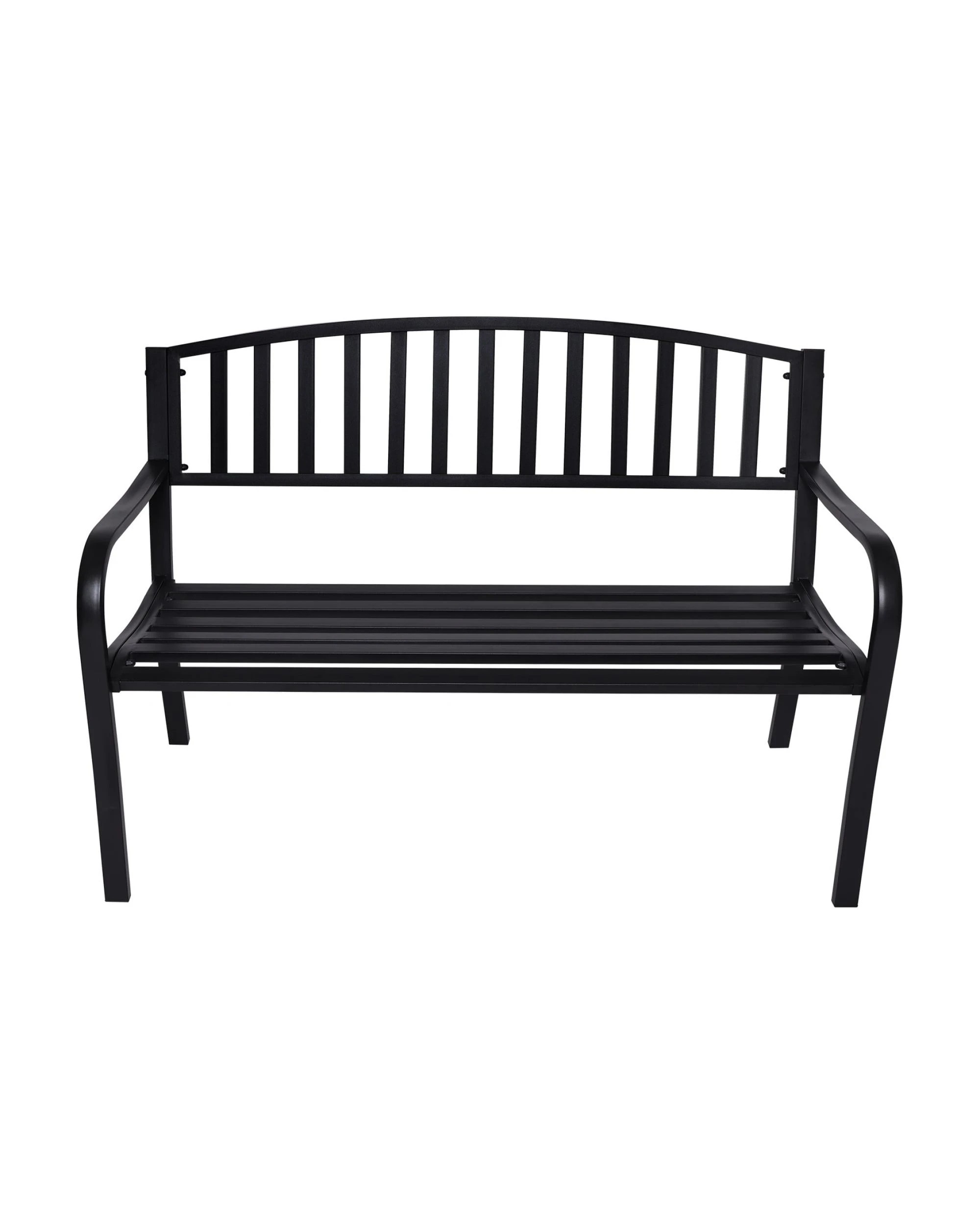 4 Wallaroo Steel Outdoor 2 to 3 Seater Garden Bench Rust Resistant Cast Iron 300kg Capacity - Black, 4 of 10
