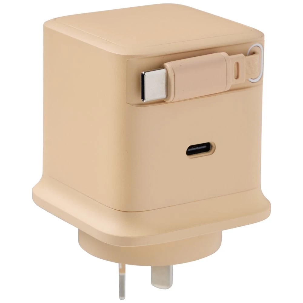 2 Otto OnTheGo 65W GaN Wall Charger w/ Rectractable Cable Tan, 2 of 4