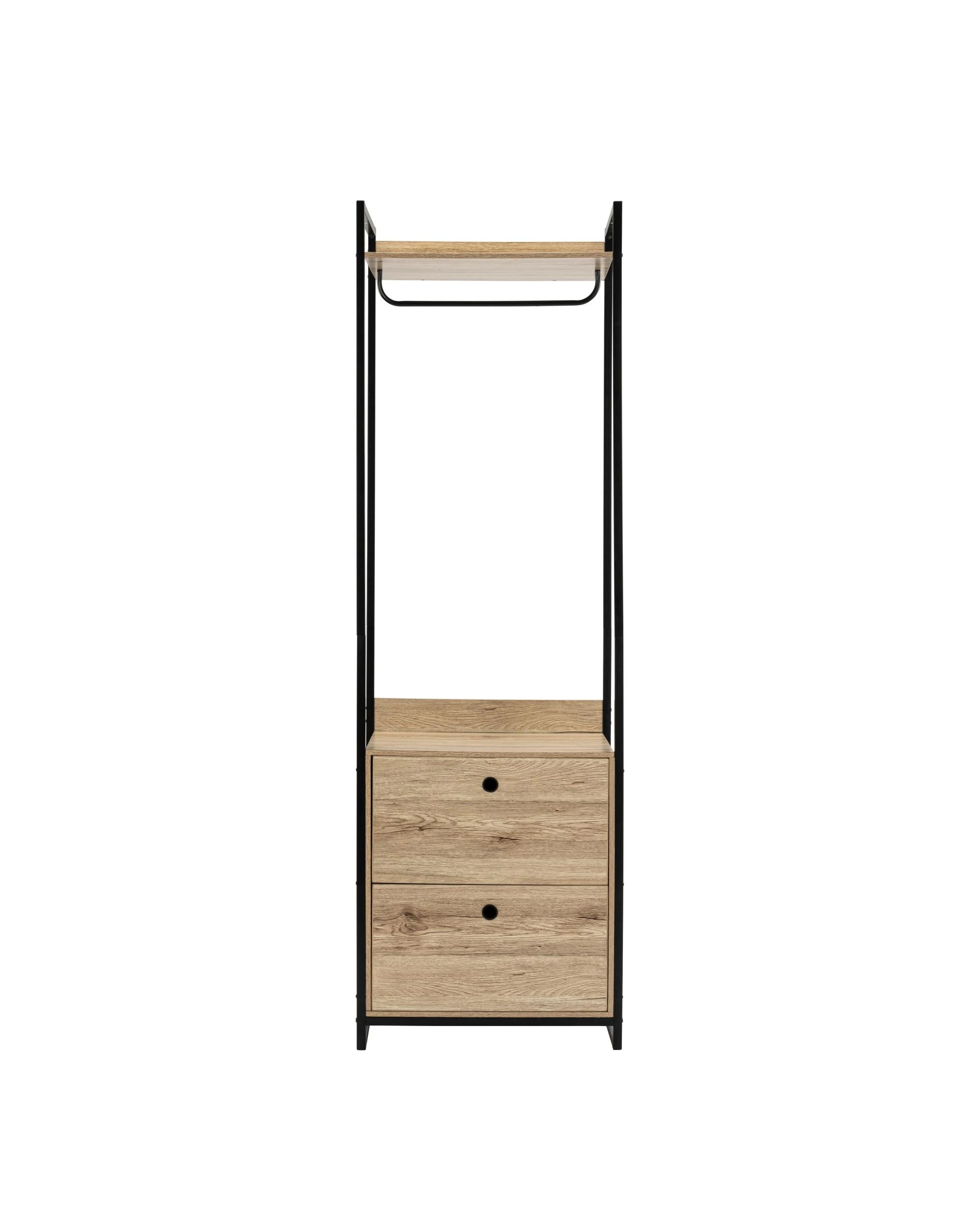 5 Kodu Open Wardbrobe Clothes Hanger 2 Drawers - Black, 5 of 10