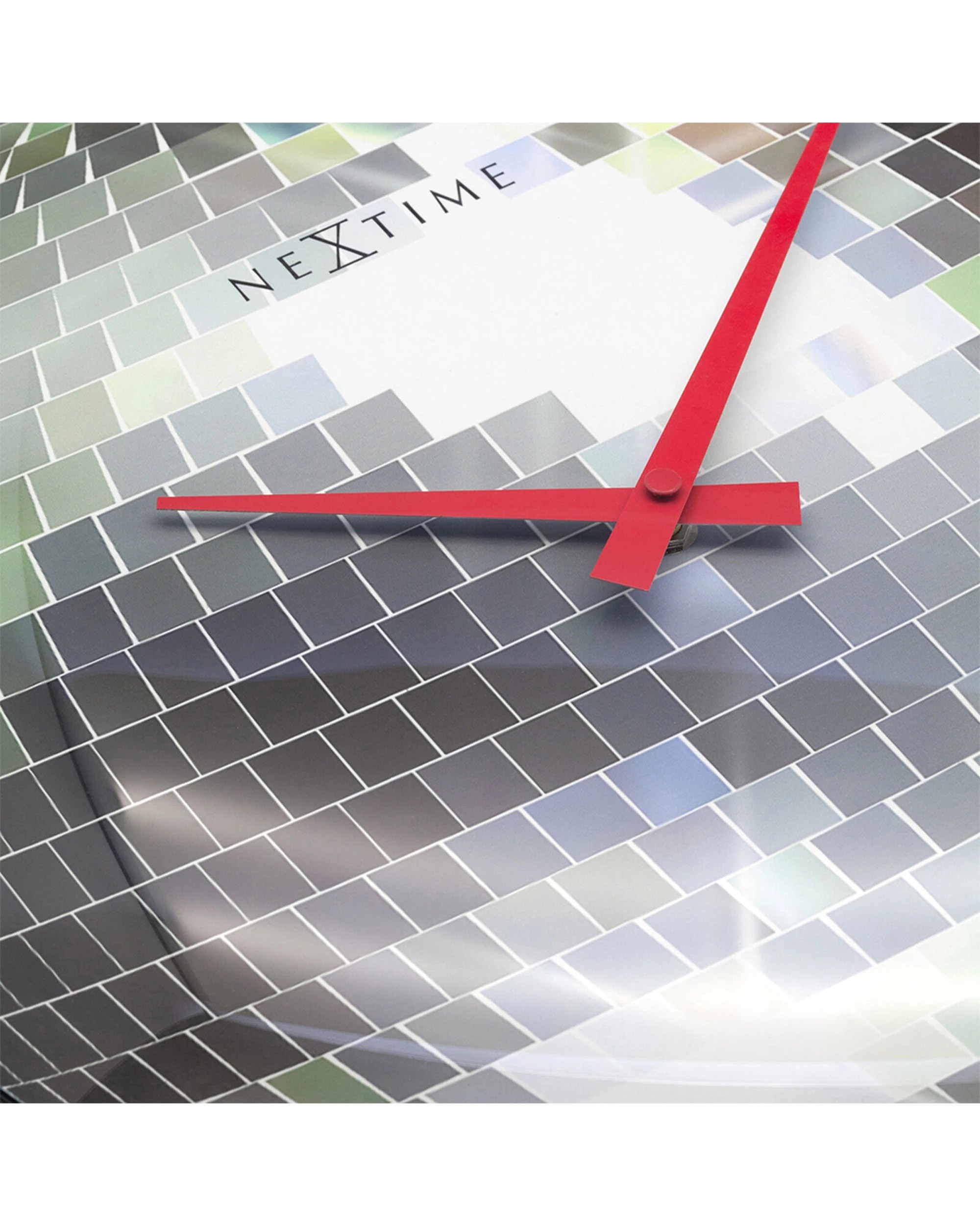 4 NEXTIME Disco Ball Wall Clock Silent Sweep Dome Glass Cover Retro Look 35cm - Silver, 4 of 5