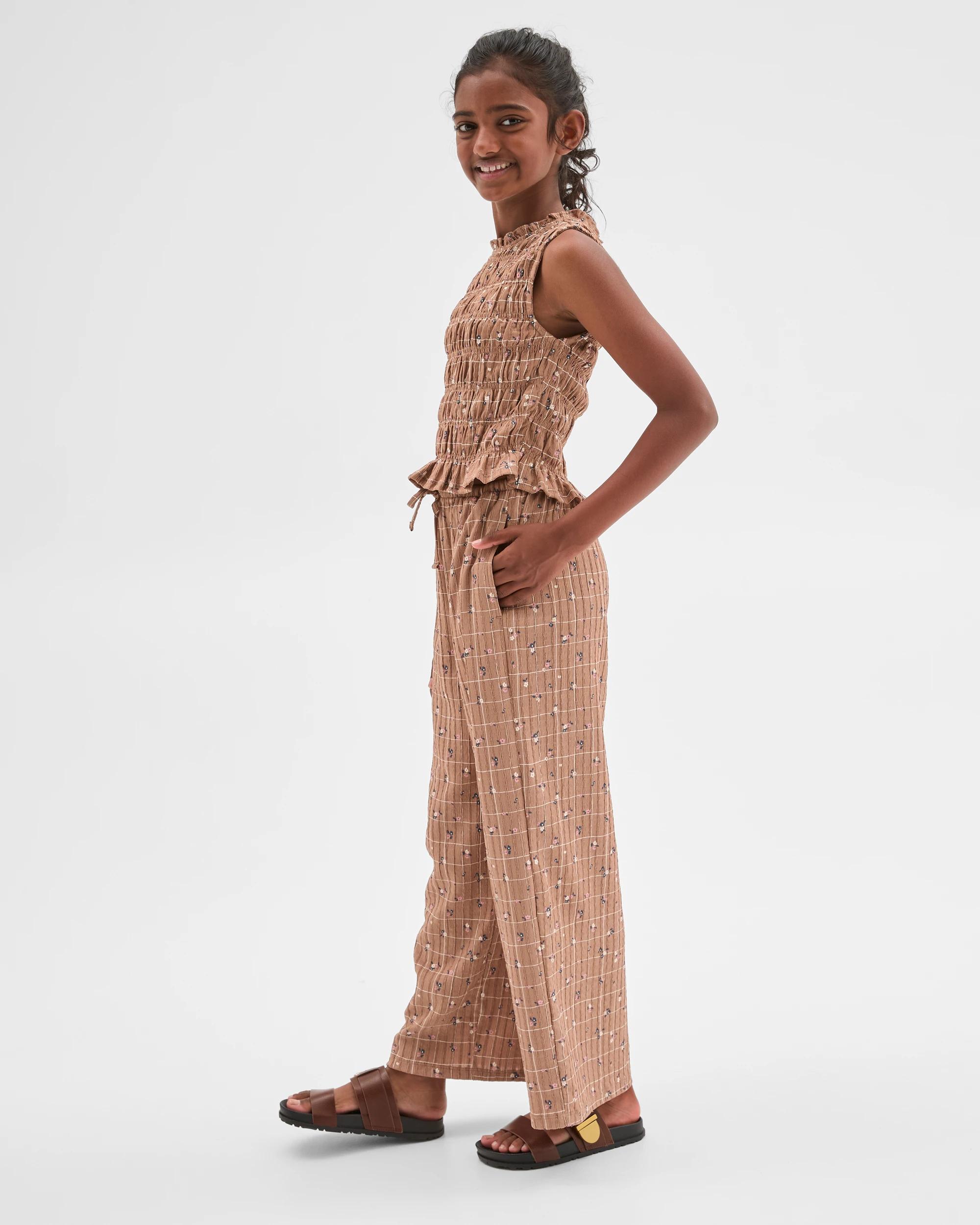 3 Target Kids Textured Knit Tank Top CHECK BROWN, 3 of 7