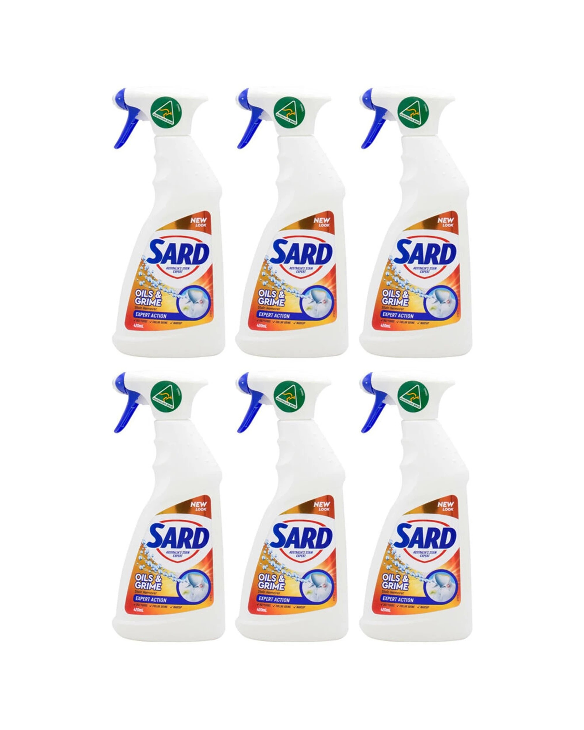 1 Sard Wonder 6PK Oils & Grime Laundry Spray Clothes Cleaning Stain Remover 420ml - White, 1 of 3