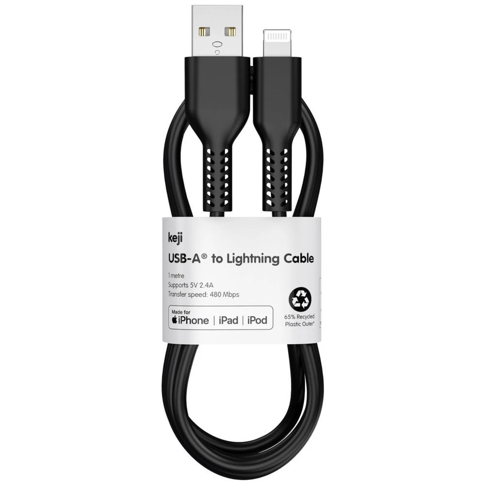 4 Keji USB-A to Lightning Cable 1m Black, 4 of 6