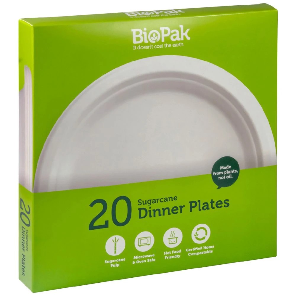 1 Biopak 23cm Round Plates 20 Pack, 1 of 3
