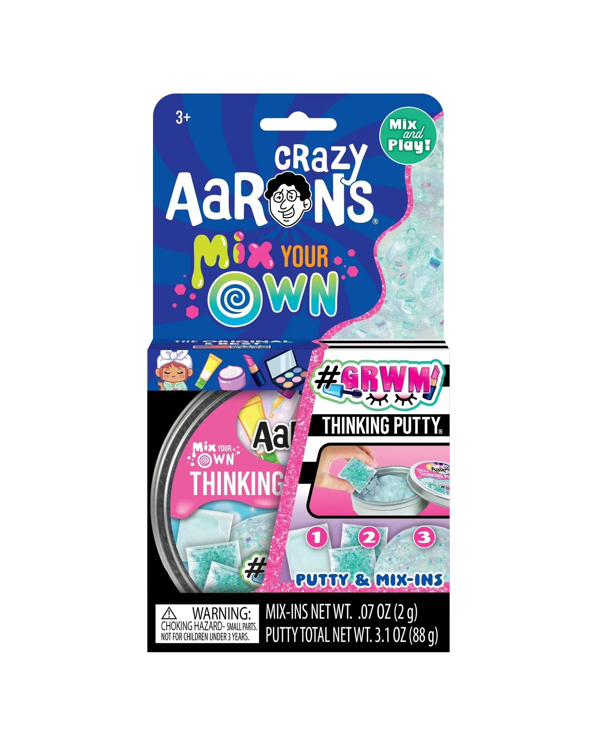 1 Crazy Aaron's Thinking Putty Mix Your Own GRWM Get Ready With Me 4 inch Tin, 1 of 5