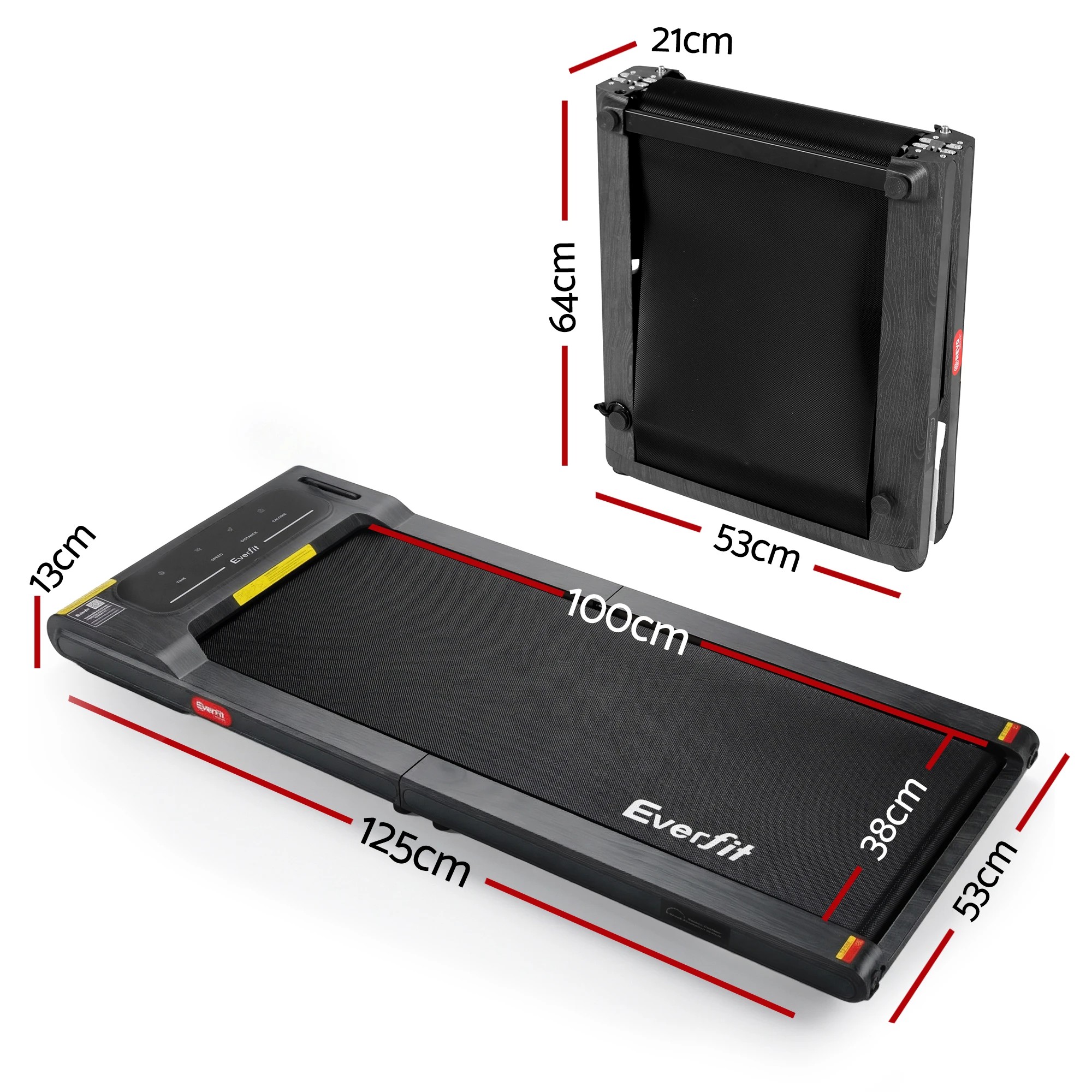 3 Everfit Walking Pad Treadmill 2 in 1 Foldable Under Desk With 38cm Belt With APP - Multi, 3 of 4